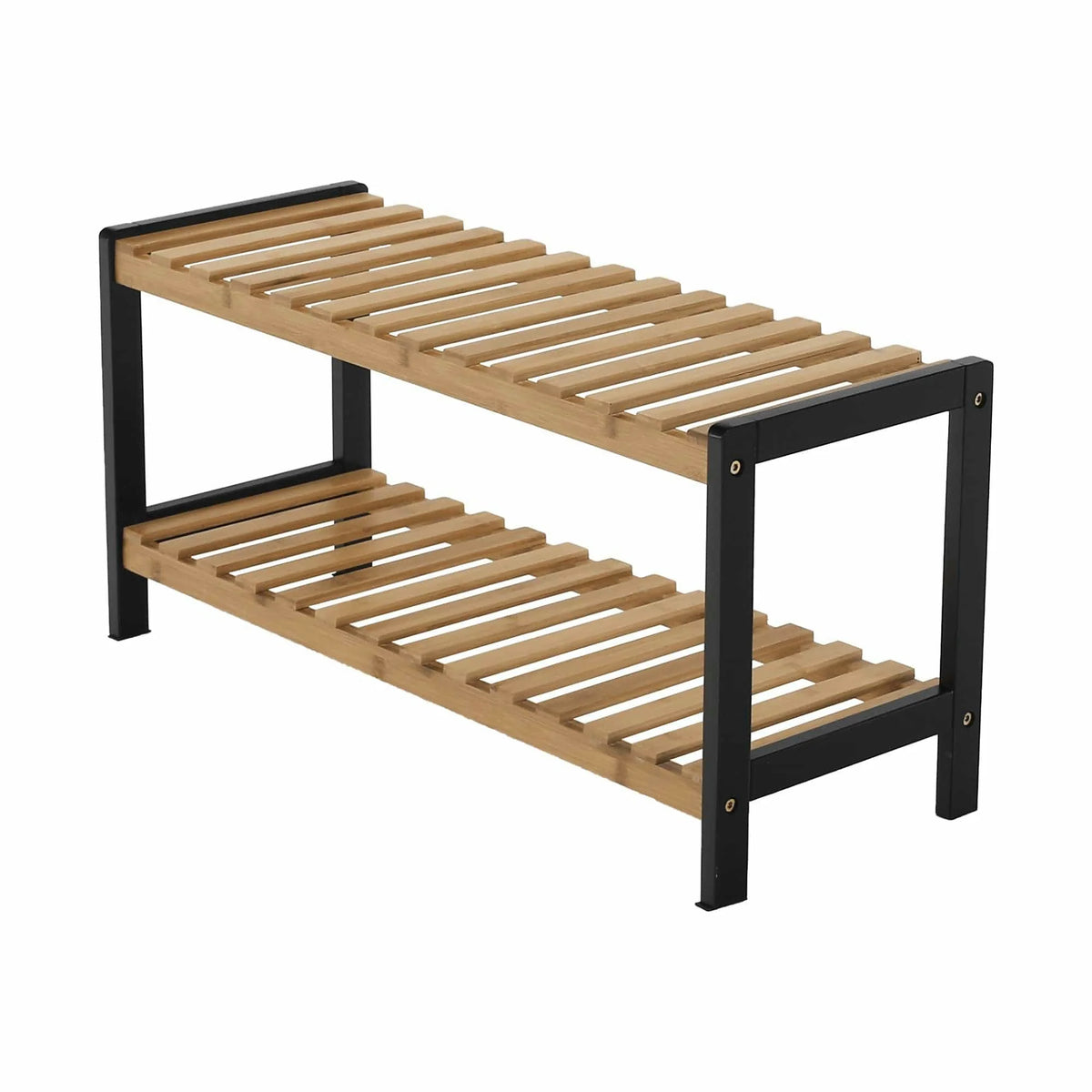 Pantofar KONTRE, negru/stejar, 70x26x34 cm