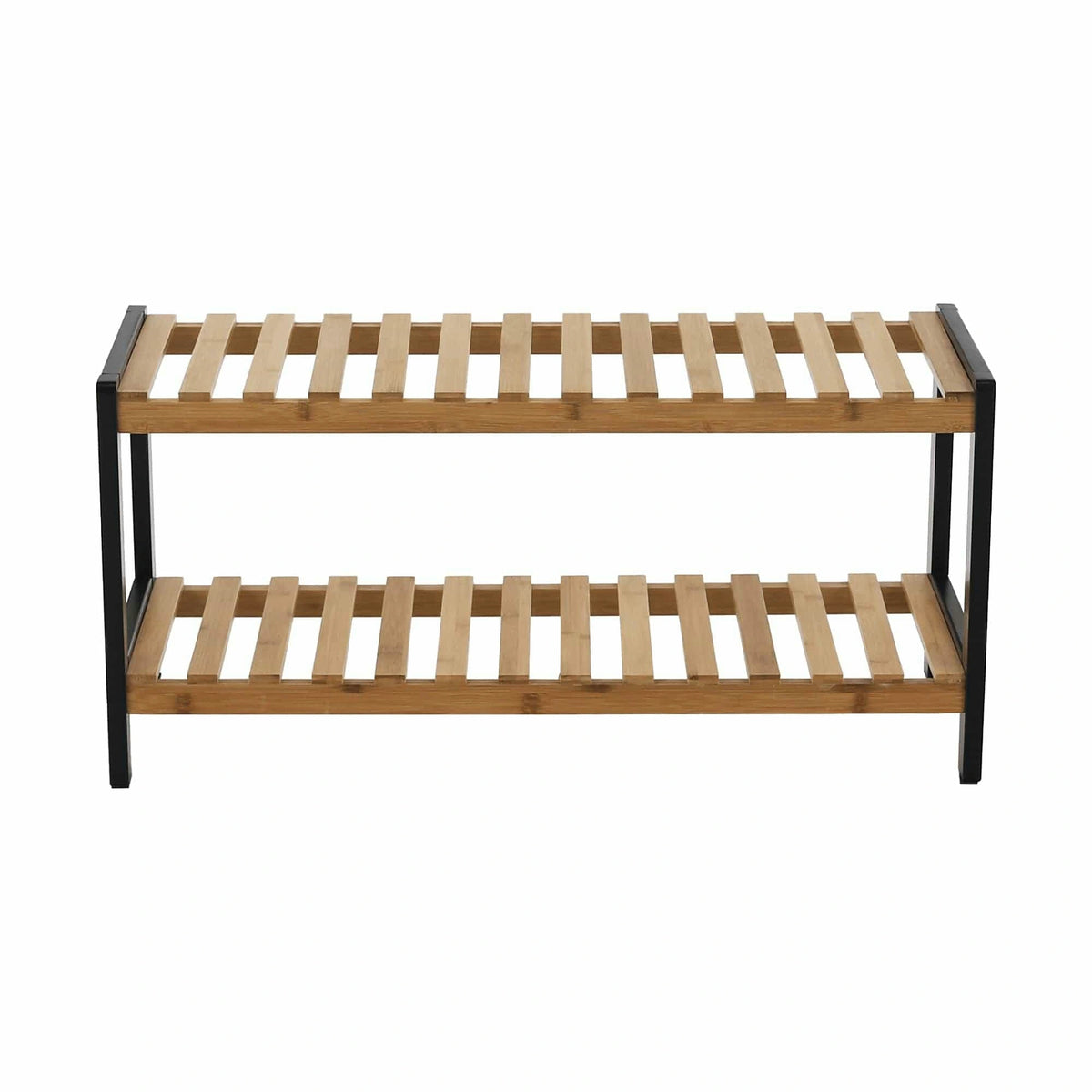 Pantofar KONTRE, negru/stejar, 70x26x34 cm