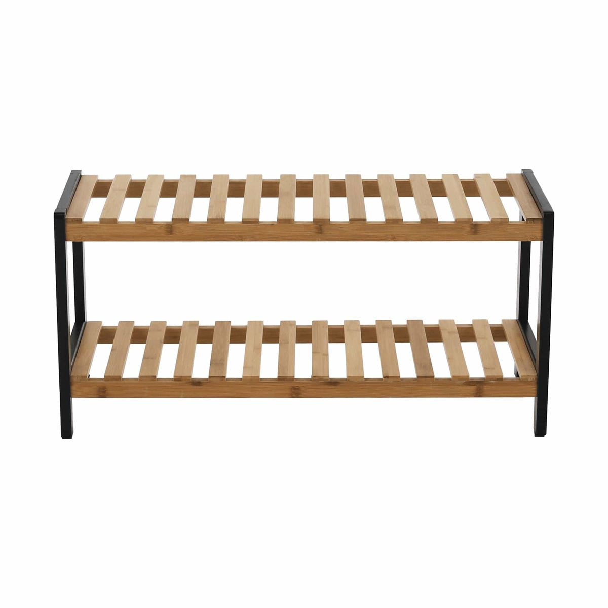 Pantofar KONTRE, negru/stejar, 70x26x34 cm