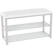 Pantofar LANGELLA, alb/crom, stofa clasica/metal, 81x31x49 cm