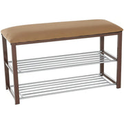 Pantofar LANGELLA, bej/crom, stofa clasica/metal, 81x31x49 cm