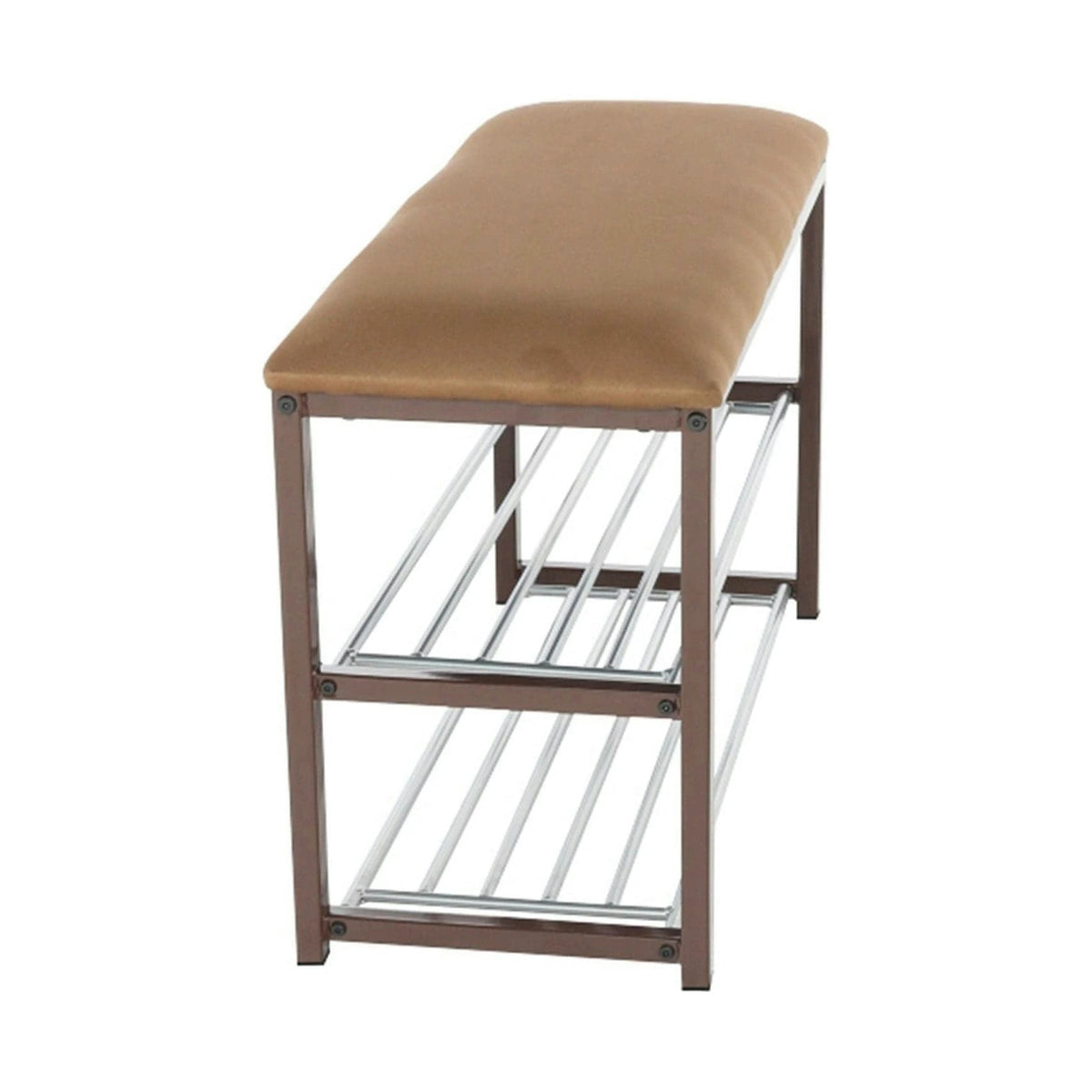 Pantofar LANGELLA, bej/crom, stofa clasica/metal, 81x31x49 cm