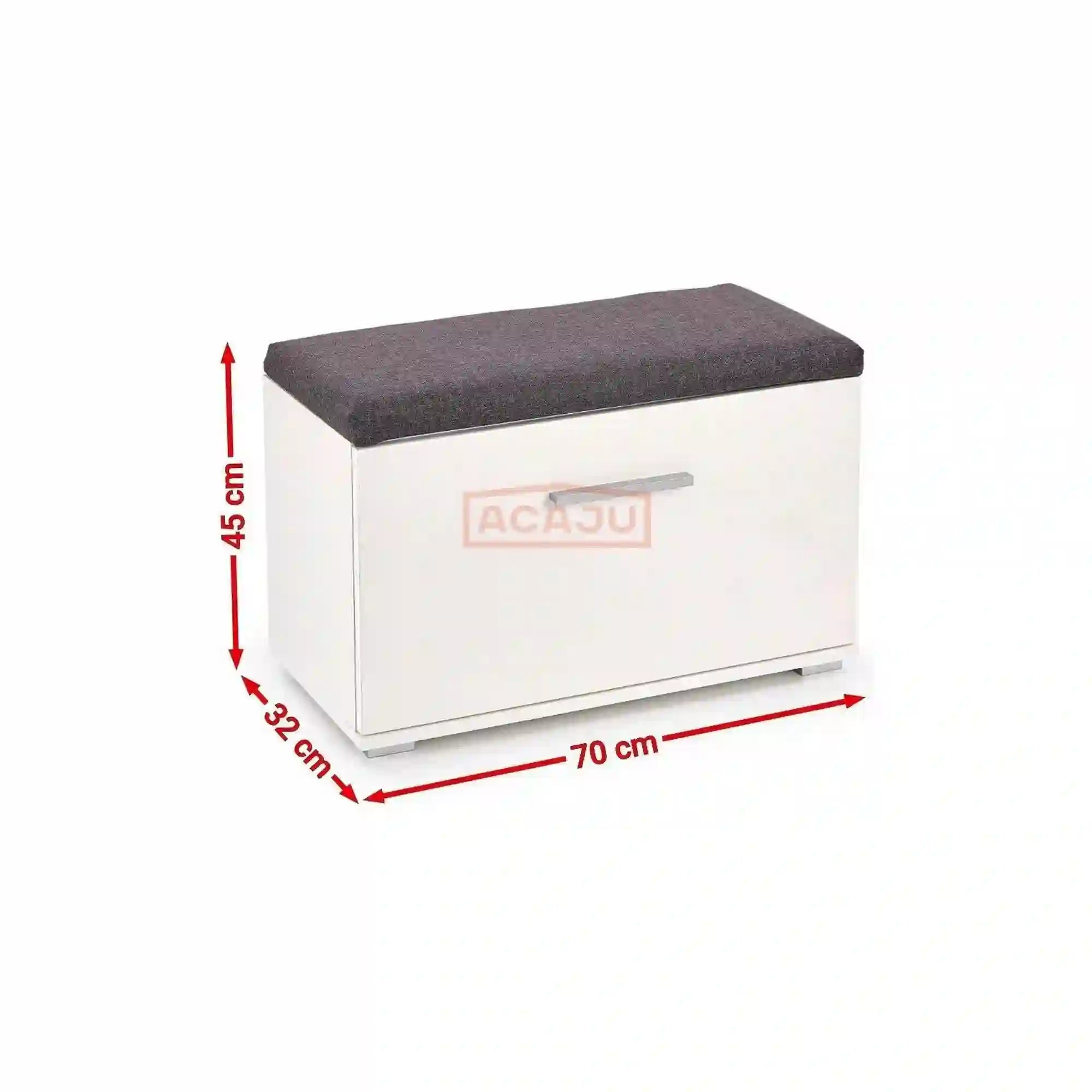 Pantofar LIMA ST2, gri/alb, PAL laminat, 70x32x45 cm