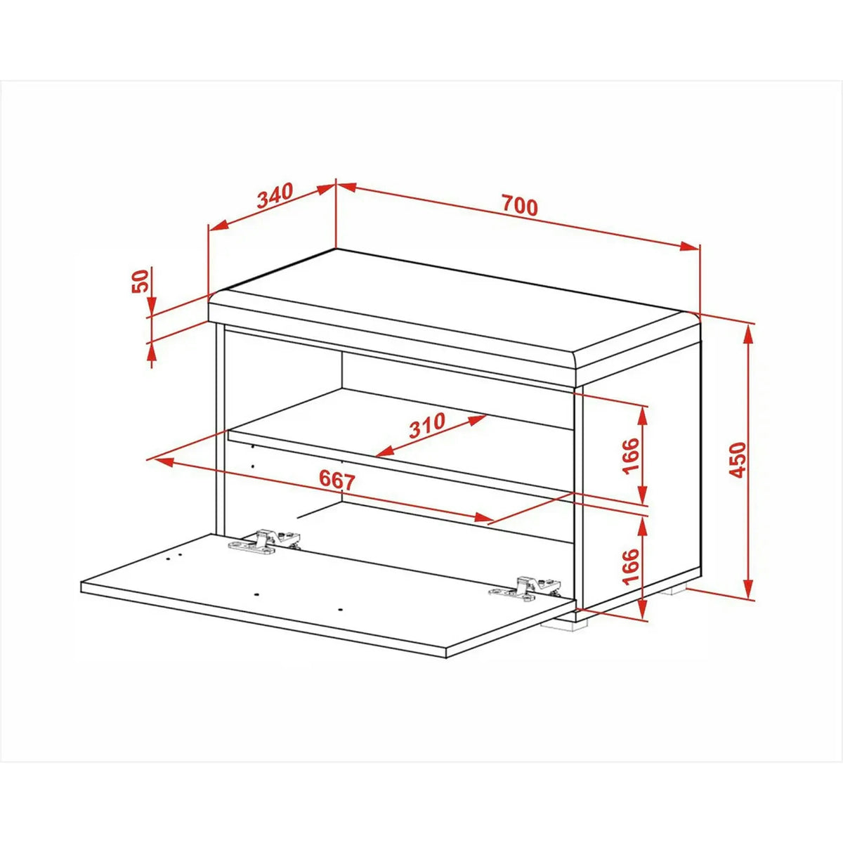 Pantofar LIMA ST2, gri/stejar artisan, PAL laminat, 70x32x45 cm