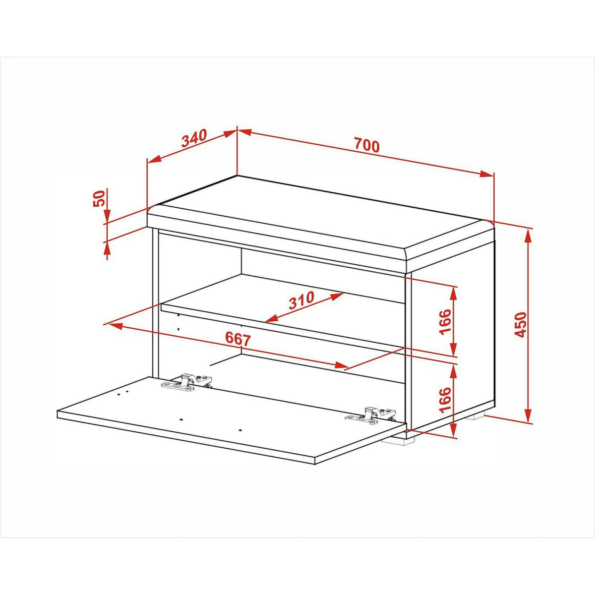 Pantofar LIMA ST2, gri/stejar sonoma, PAL laminat, 70x32x45 cm