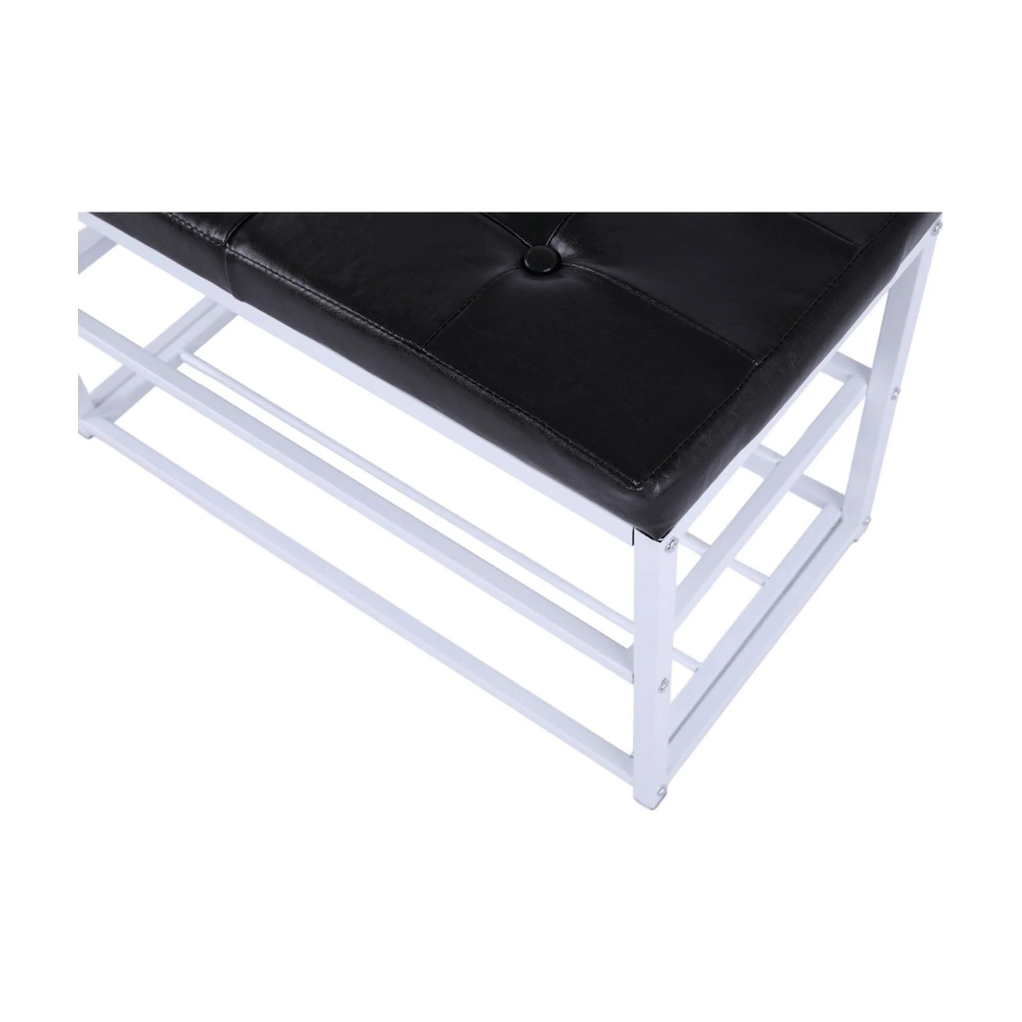 Pantofar LYROS, negru/alb, piele ecologica/metal, 70x35x45 cm