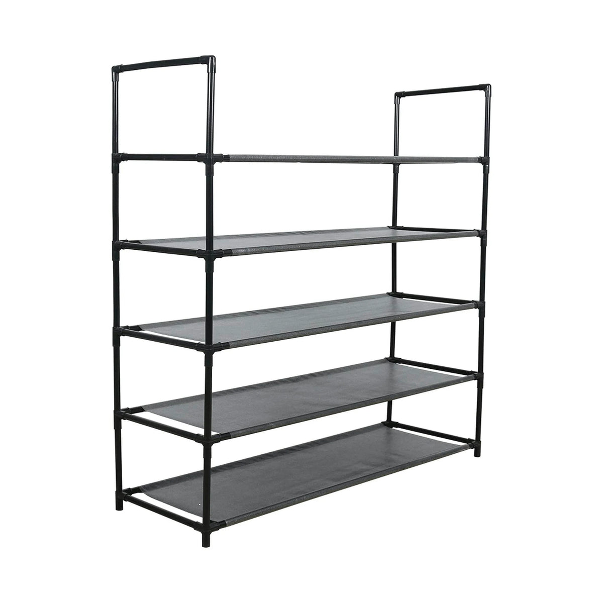 Pantofar MADILO, negru, metal/tesatura, 86x28x89 cm