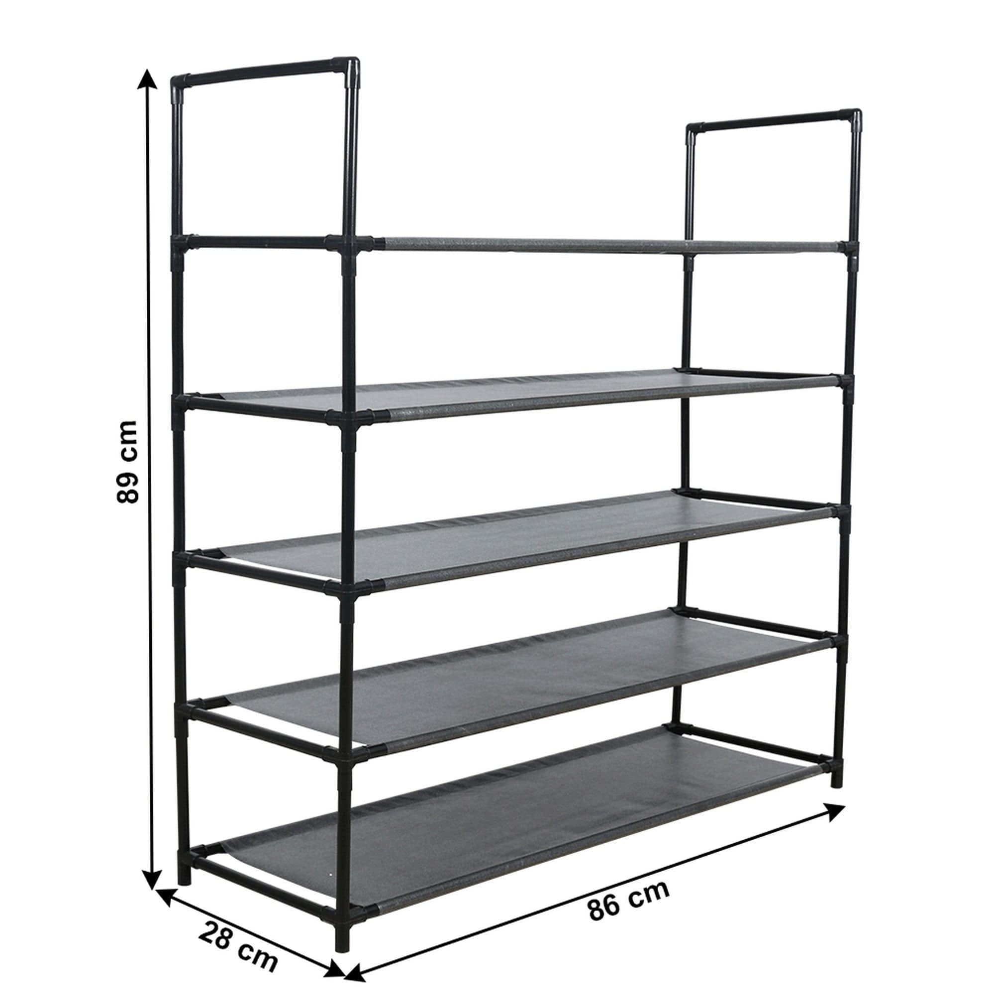 Pantofar MADILO, negru, metal/tesatura, 86x28x89 cm