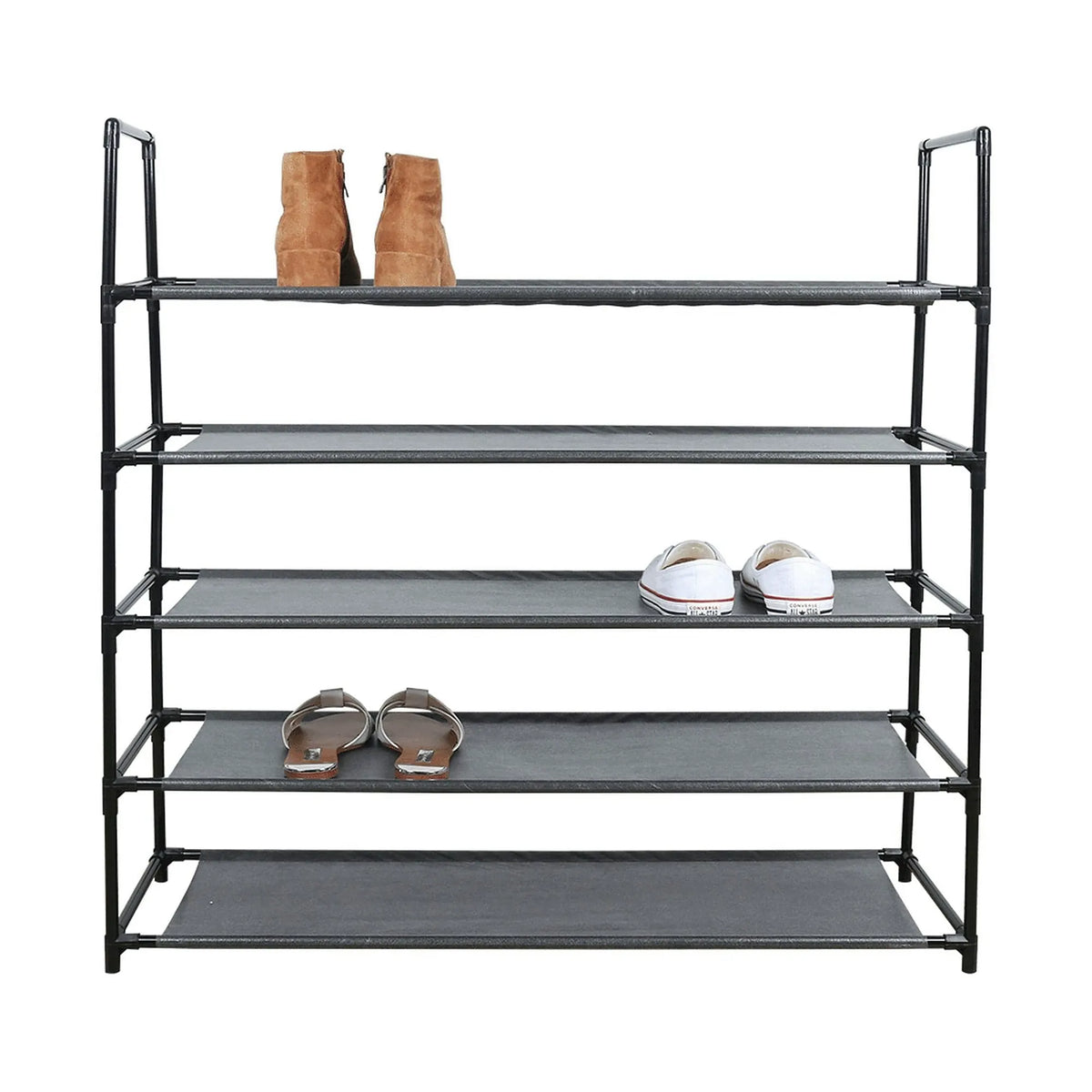 Pantofar MADILO, negru, metal/tesatura, 86x28x89 cm