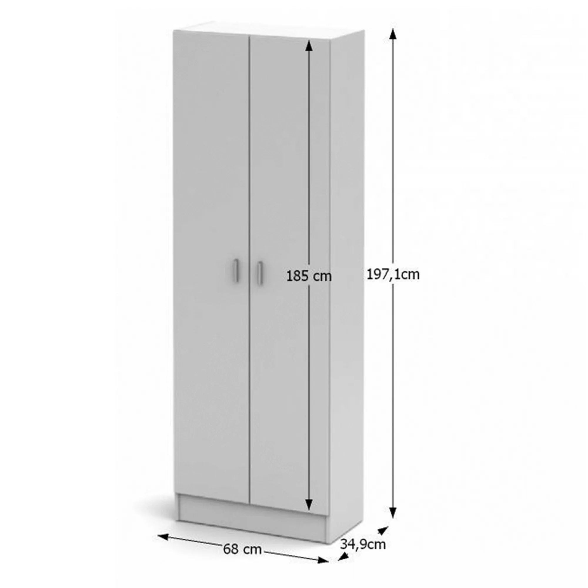 Pantofar MARINA, alb, PAL melaminat, 68x35x197 cm