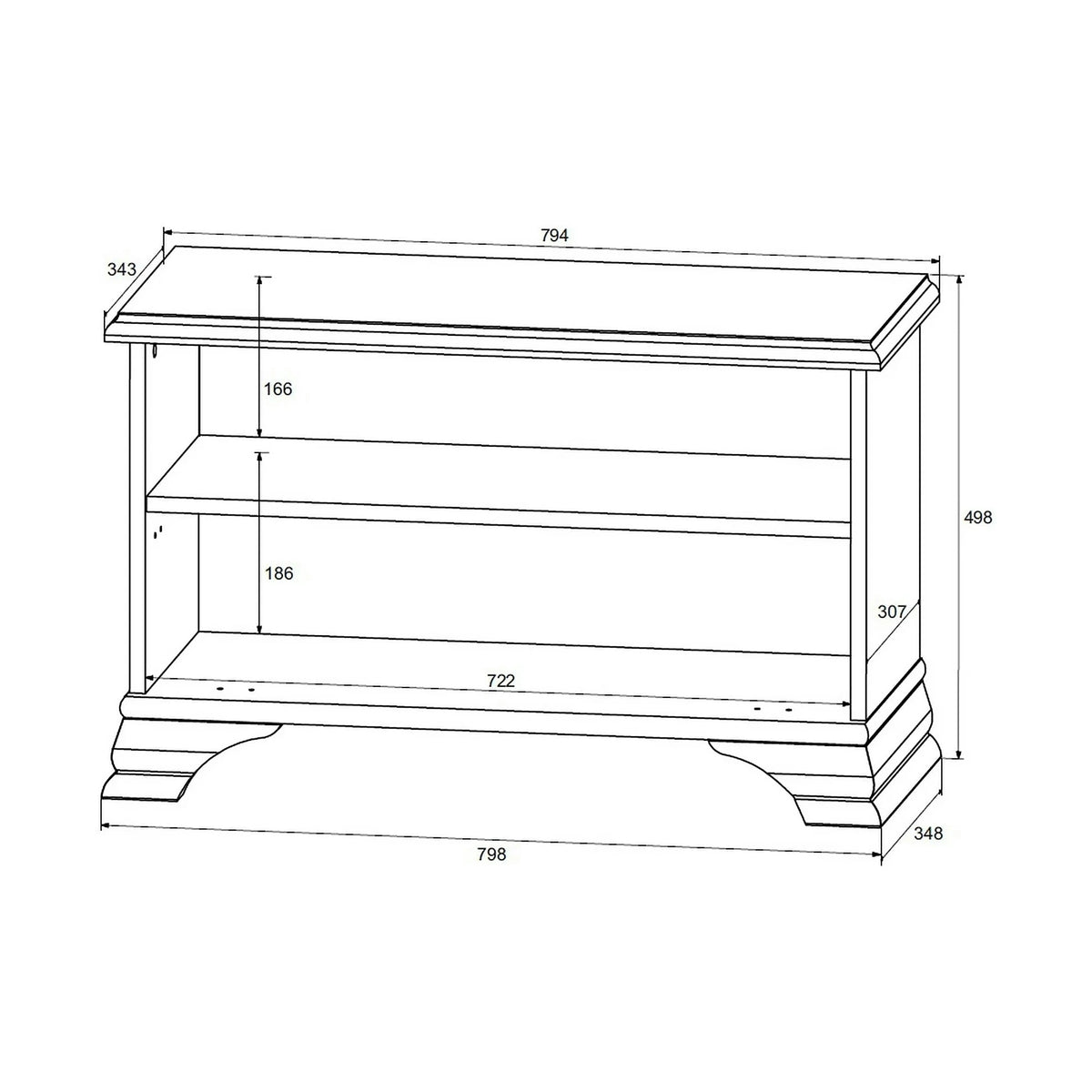 Pantofar mic hol IDENTO, alb, PAL, 80x35x50 cm