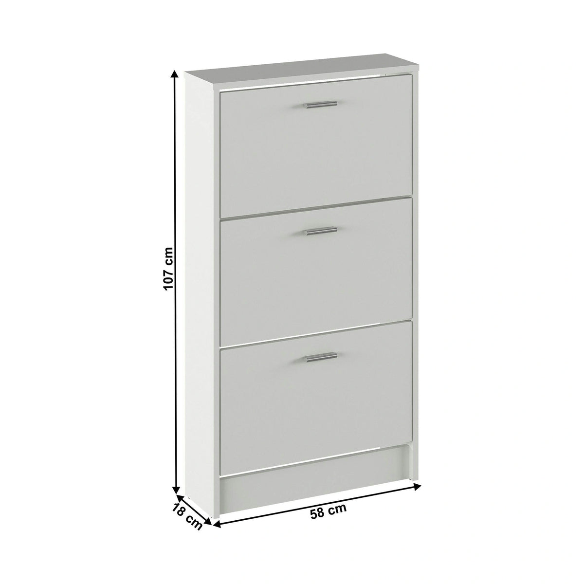 Pantofar MOBI 13, alb, DTD laminat/PAL, 58x18x107 cm