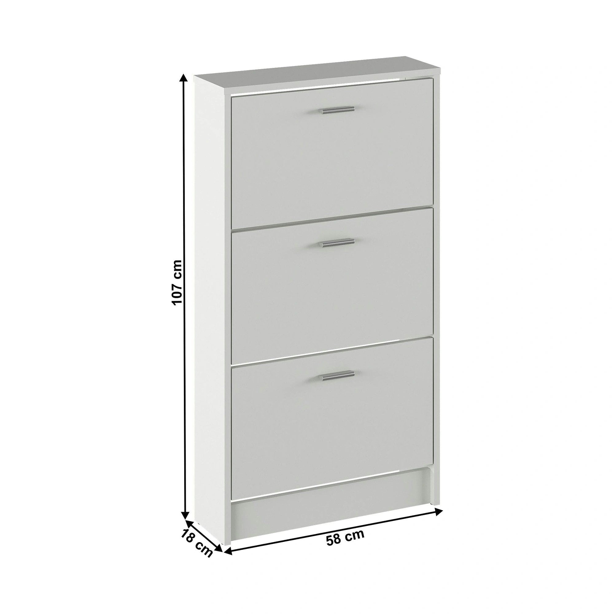 Pantofar MOBI 13, alb, DTD laminat/PAL, 58x18x107 cm