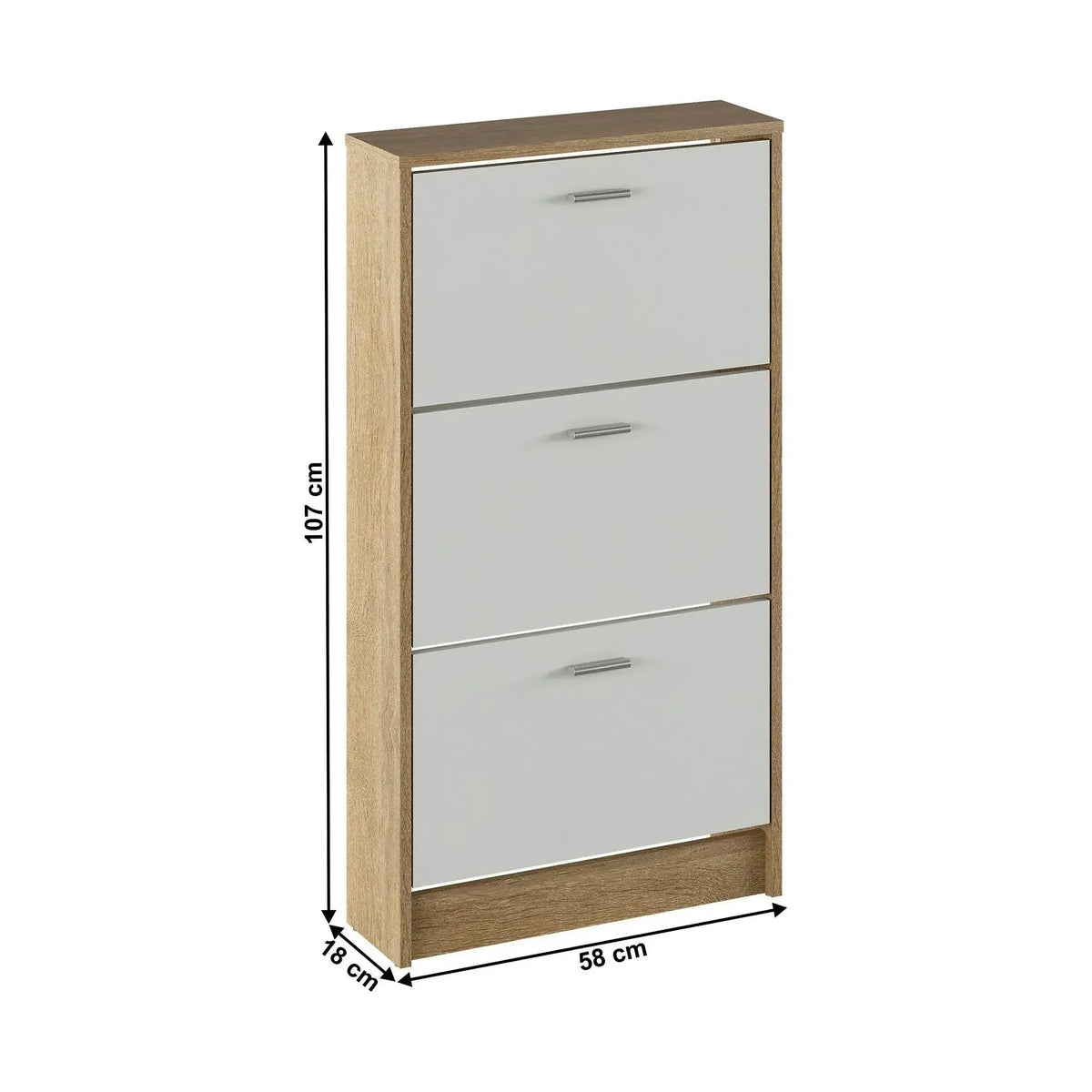 Pantofar MOBI 13, stejar sonoma/alb, DTD laminat/PAL, 58x18x107 cm