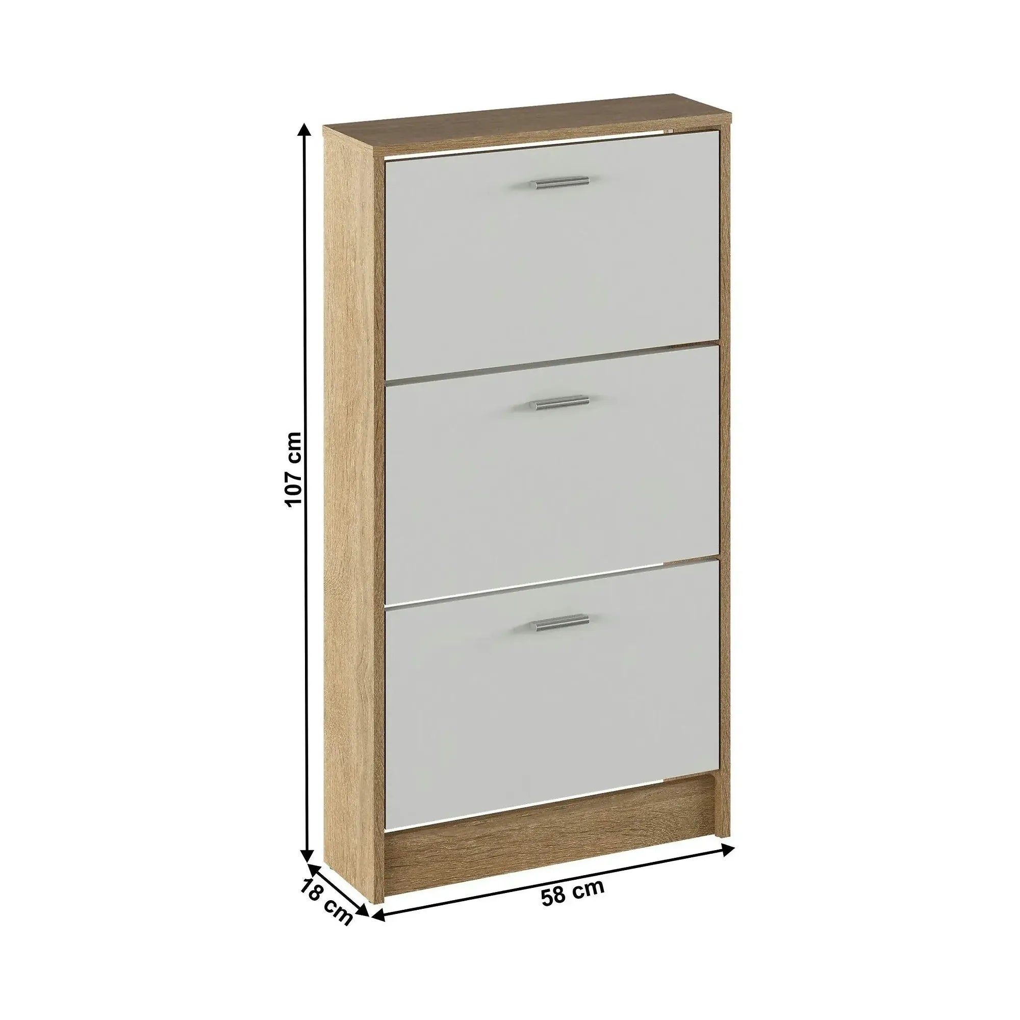 Pantofar MOBI 13, stejar sonoma/alb, DTD laminat/PAL, 58x18x107 cm
