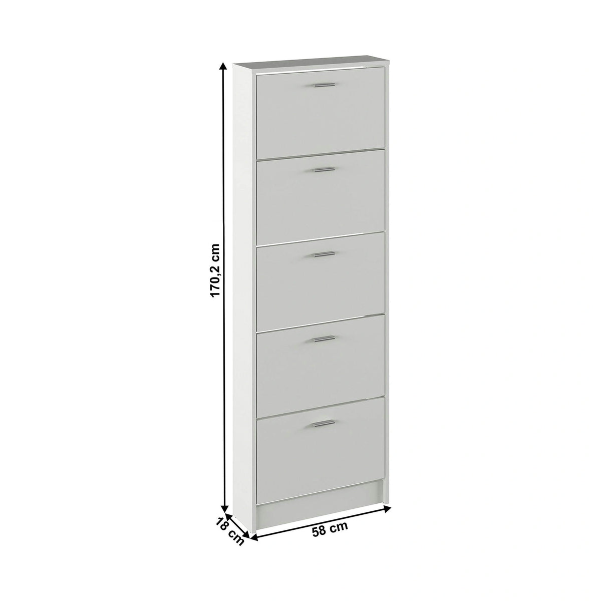 Pantofar MOBI 15, alb, DTD laminat, 58x18x170.2 cm