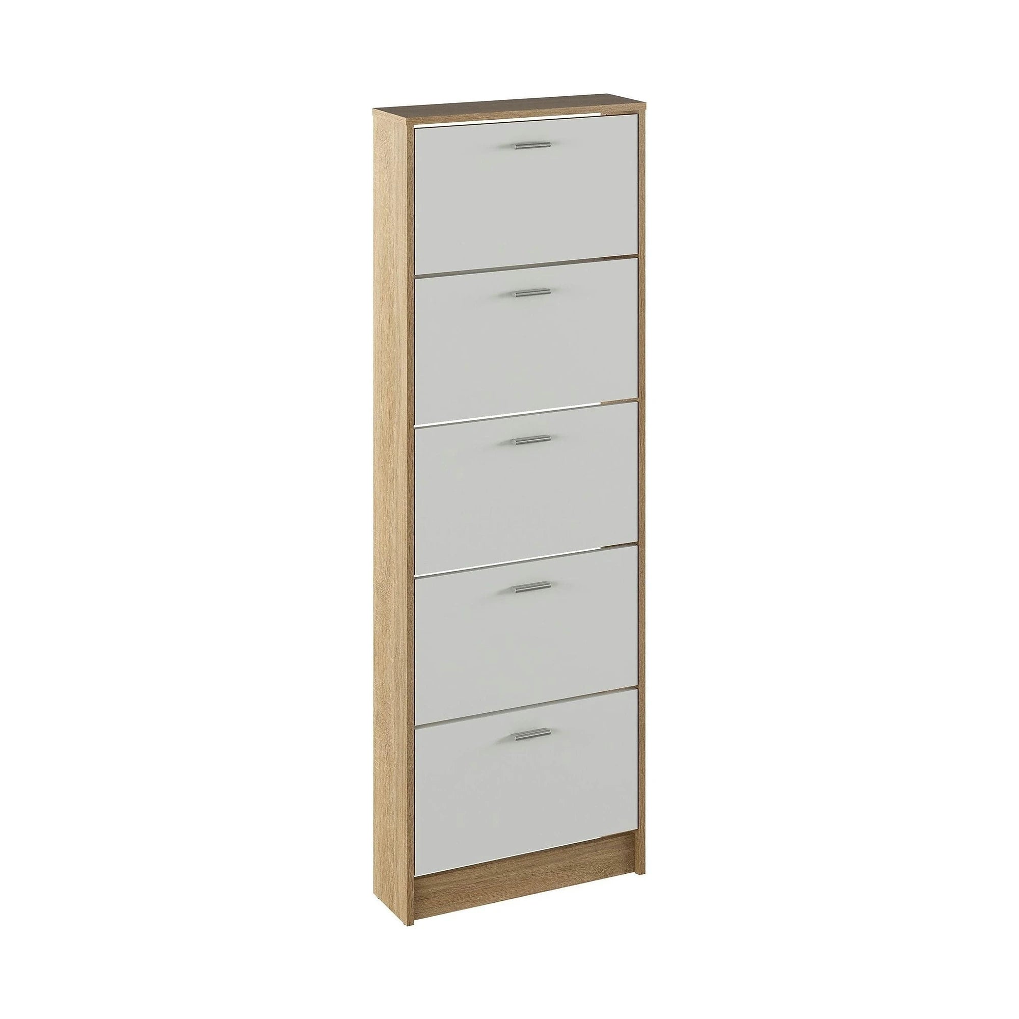 Pantofar MOBI 15, stejar sonoma/alb, DTD laminat, 58x18x170.2 cm