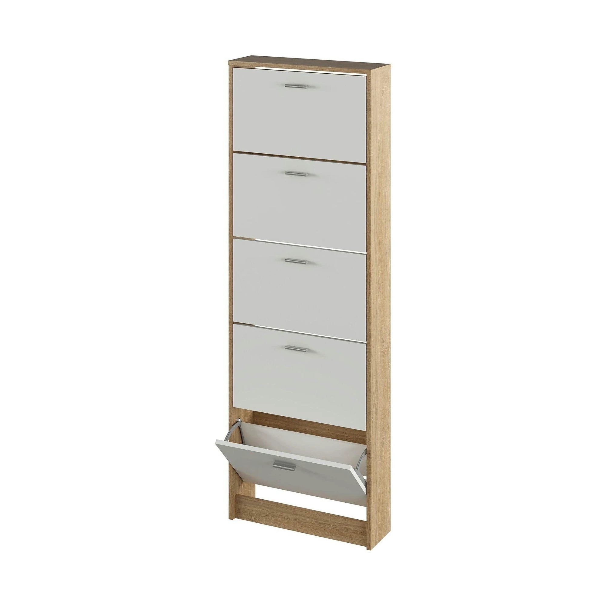 Pantofar MOBI 15, stejar sonoma/alb, DTD laminat, 58x18x170.2 cm