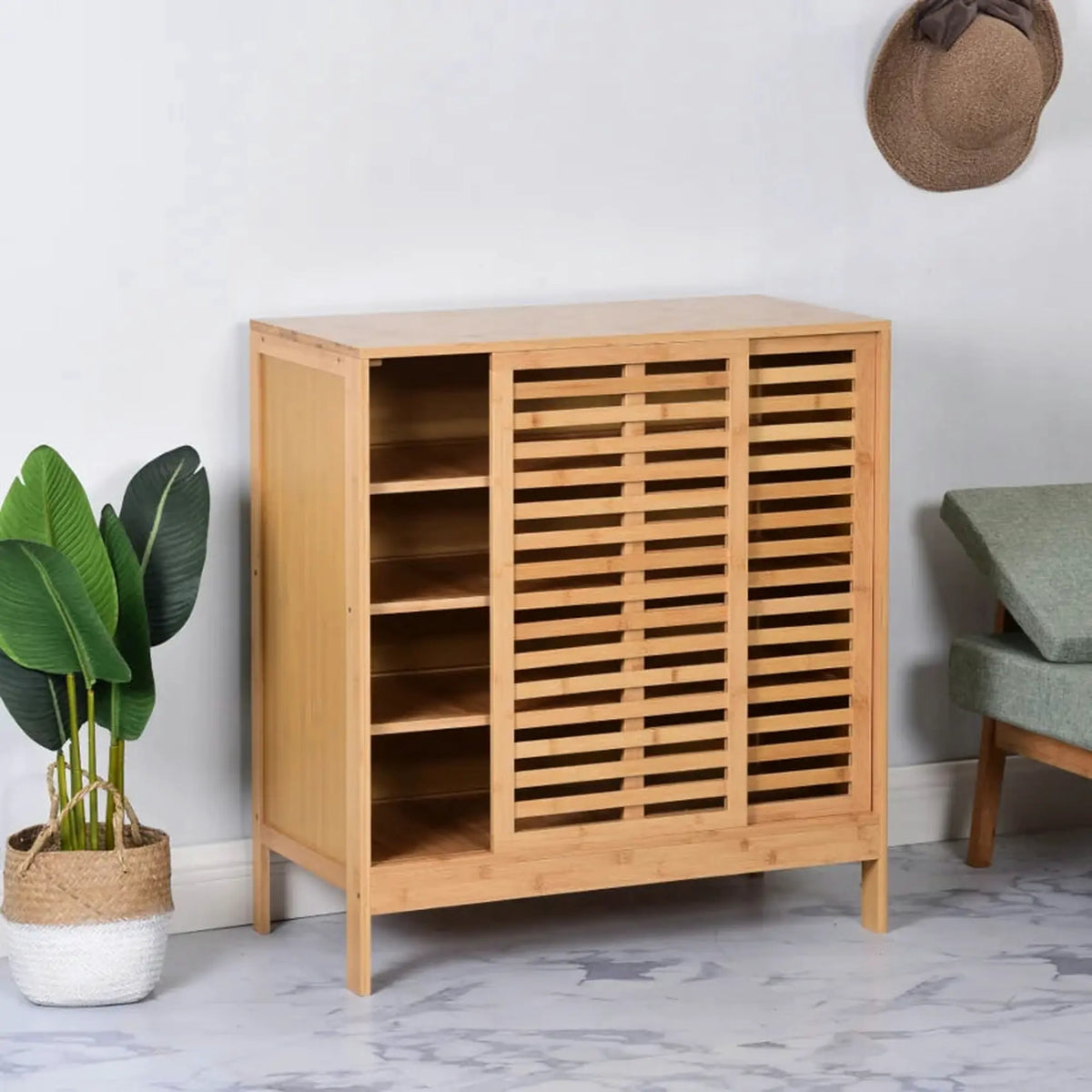Pantofar NALDO, bambus, 80x40x88 cm