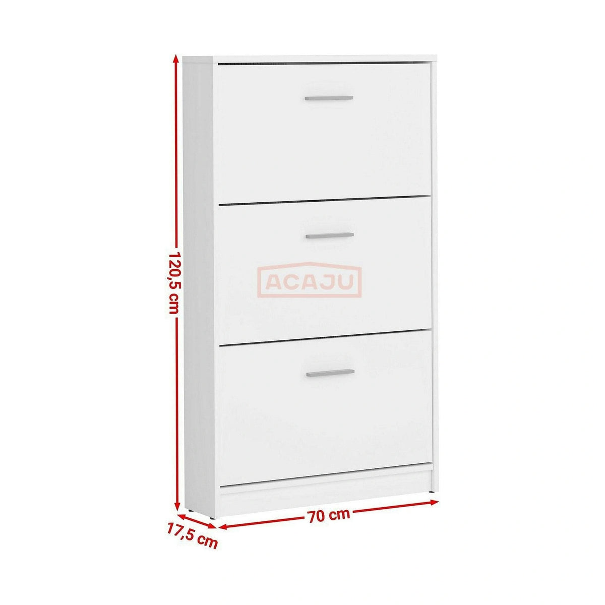Pantofar NEPO PLUS, alb, PAL laminat, 70x18x121 cm