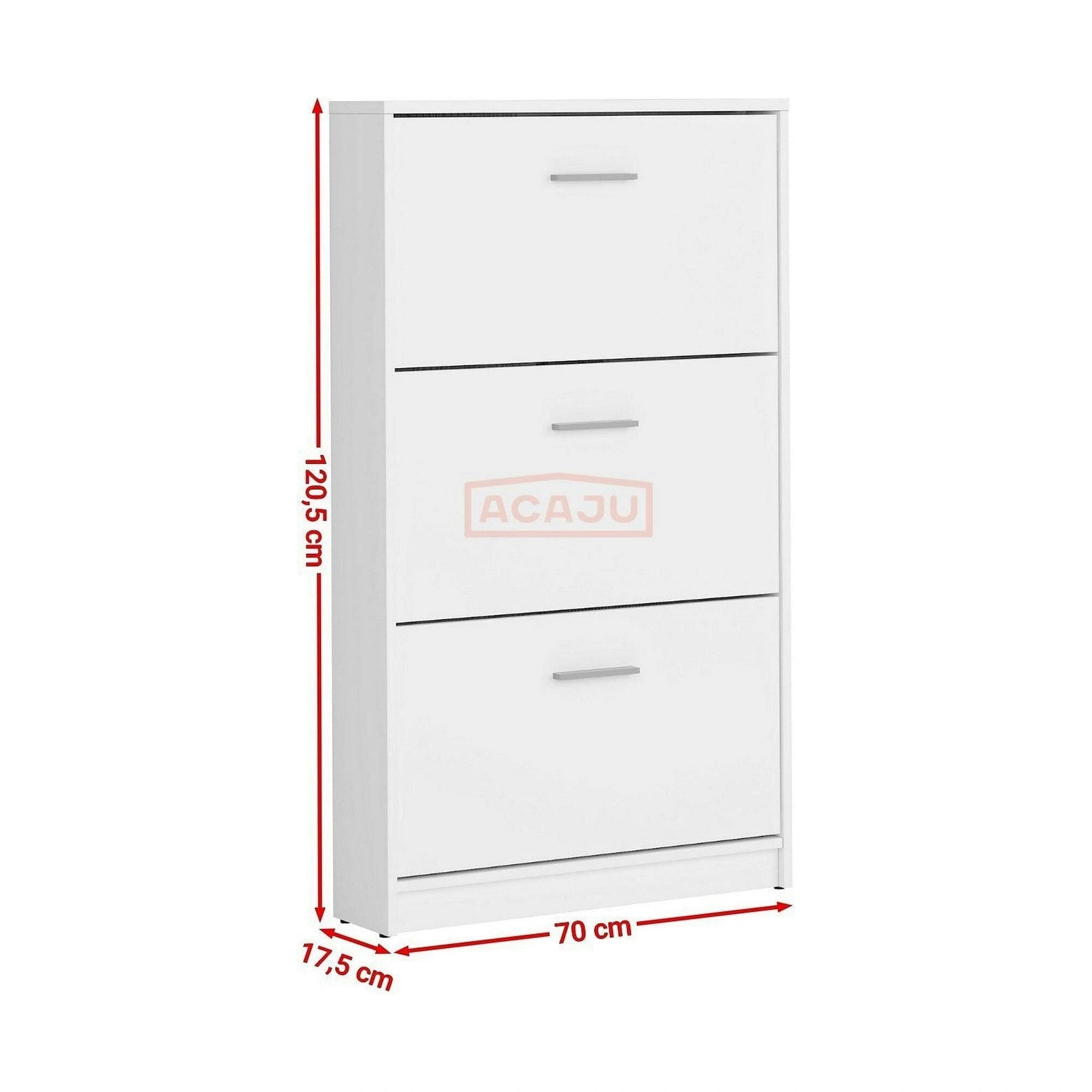 Pantofar NEPO PLUS, alb, PAL laminat, 70x18x121 cm