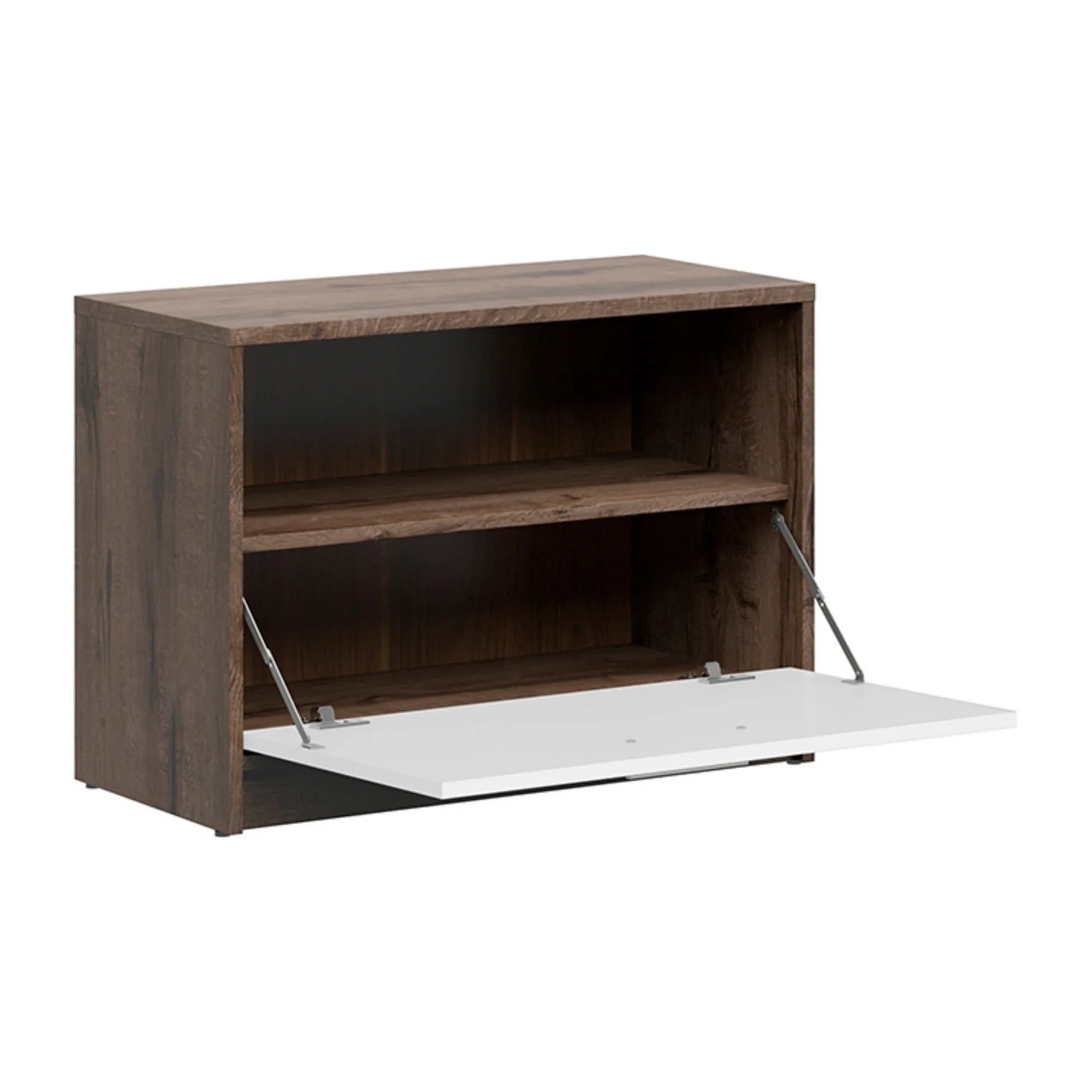 Pantofar NEPO PLUS, stejar/alb, PAL laminat, 70x34x51 cm