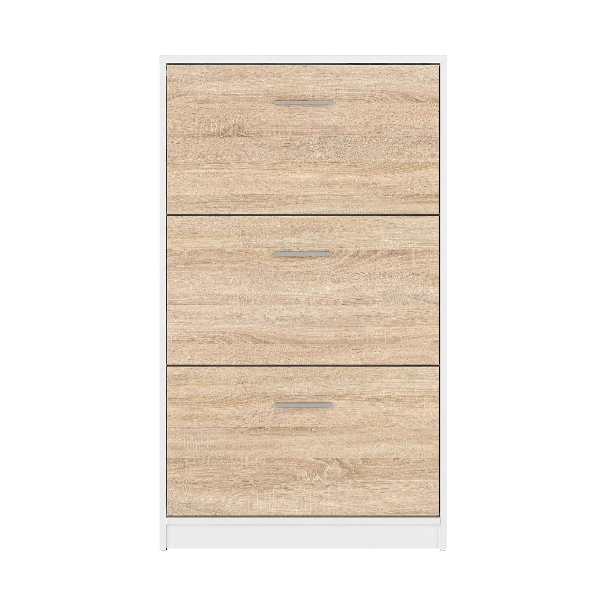 Pantofar NEPO PLUS, stejar sonoma/alb, PAL laminat, 70x18x121 cm
