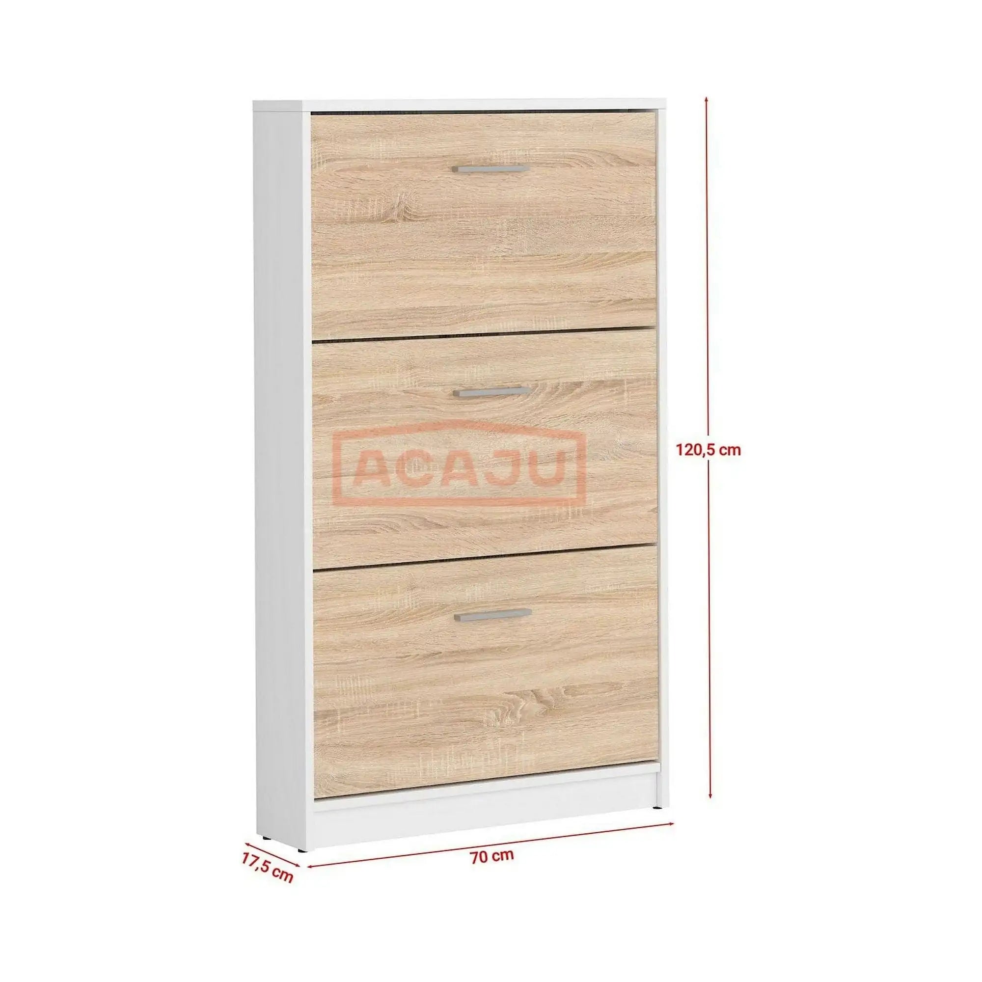 Pantofar NEPO PLUS, stejar sonoma/alb, PAL laminat, 70x18x121 cm