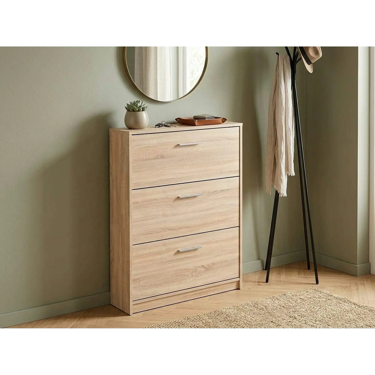 Pantofar NEPO PLUS, stejar sonoma, PAL laminat, 70x18x121 cm