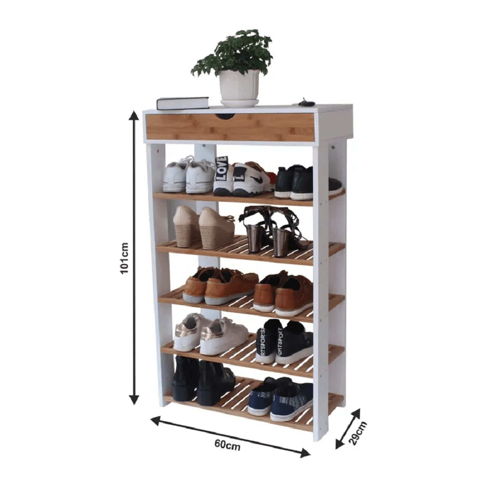 Pantofar NUGET TYP 2, alb/stejar, 60x29x101 cm