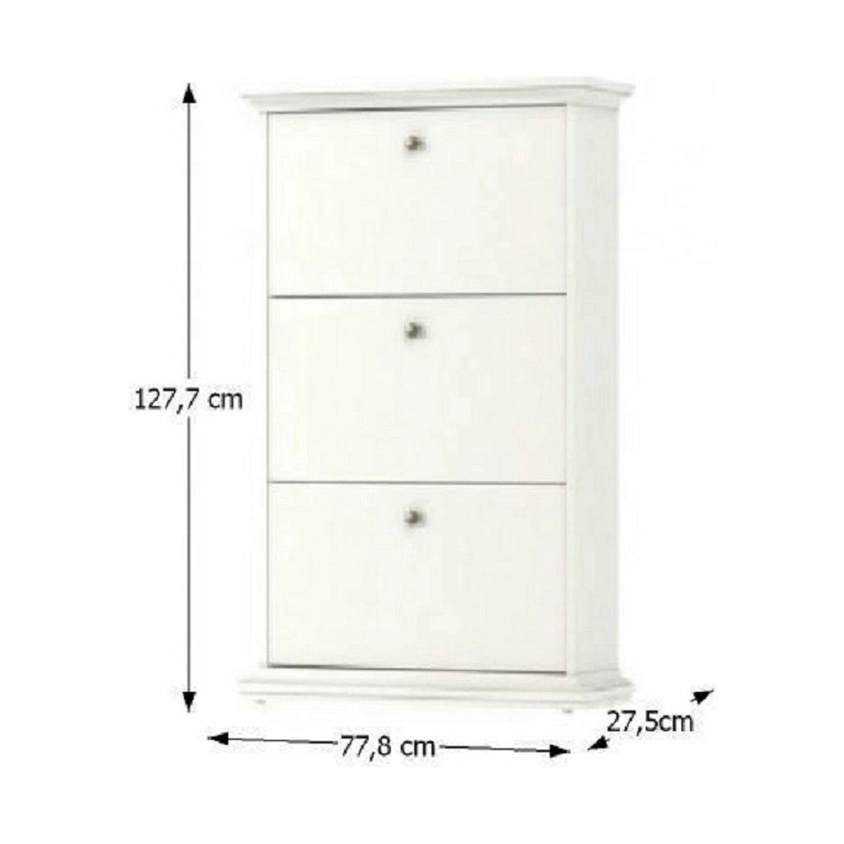 Pantofar PARIS, alb, PAL infoliat, 78x28x128 cm