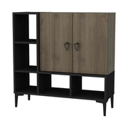 Pantofar Platin, negru/nuc, PAL melaminat, 100x35x100 cm