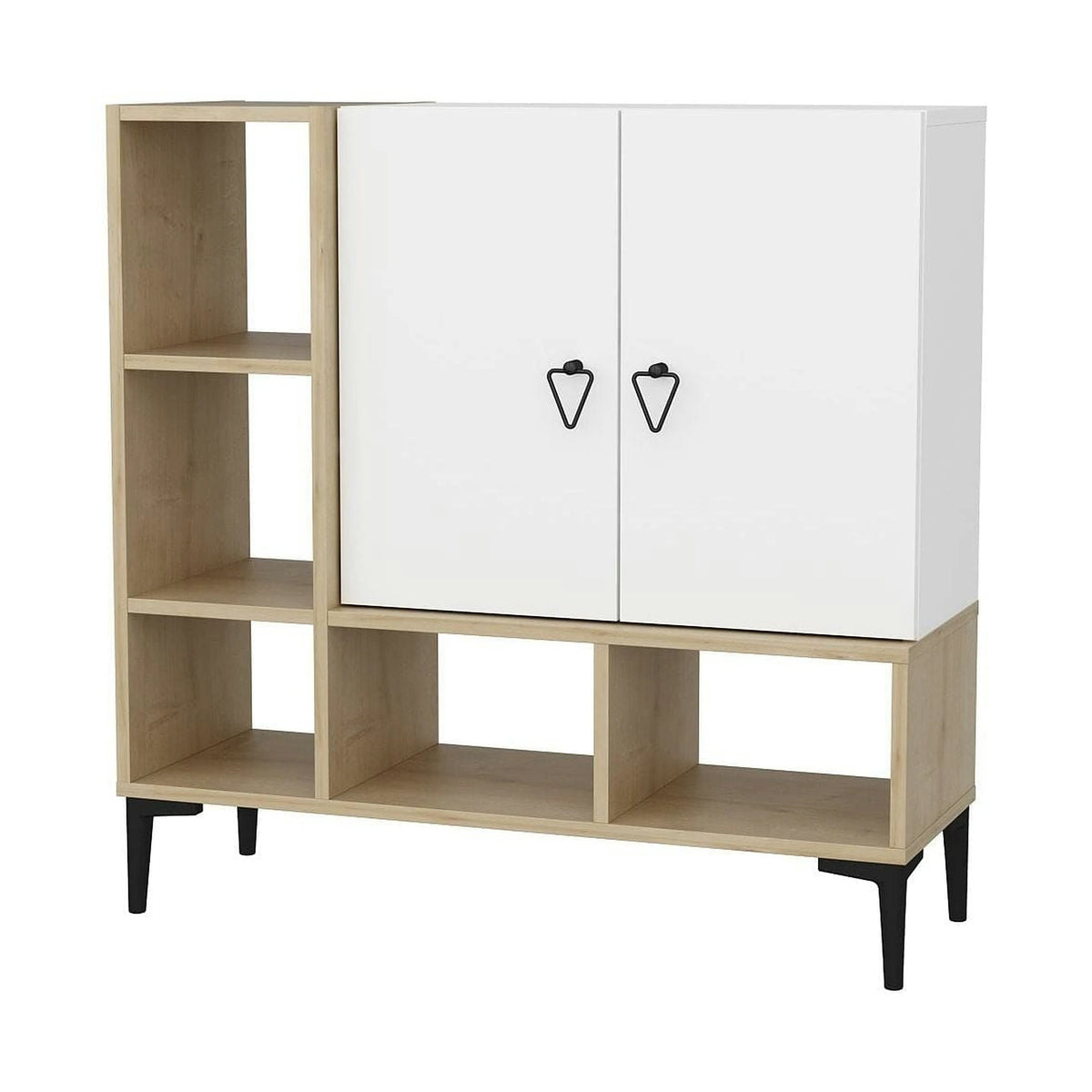 Pantofar PLATIN, stejar/alb, PAL melaminat, 100x35x100 cm