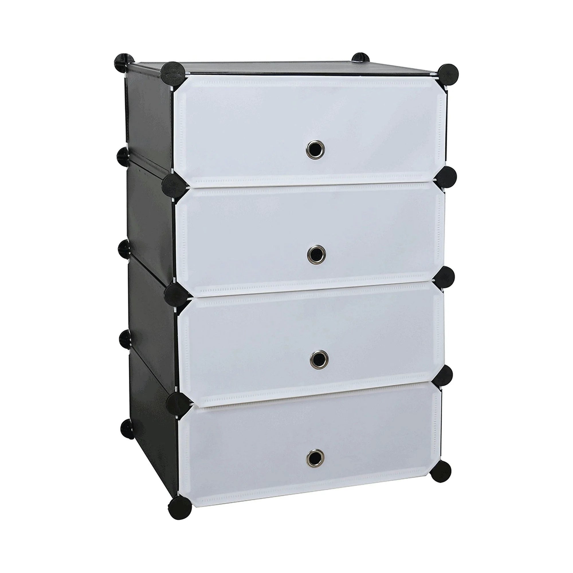 Pantofar PORET, negru/alb, plastic/metal, 49x37x76 cm