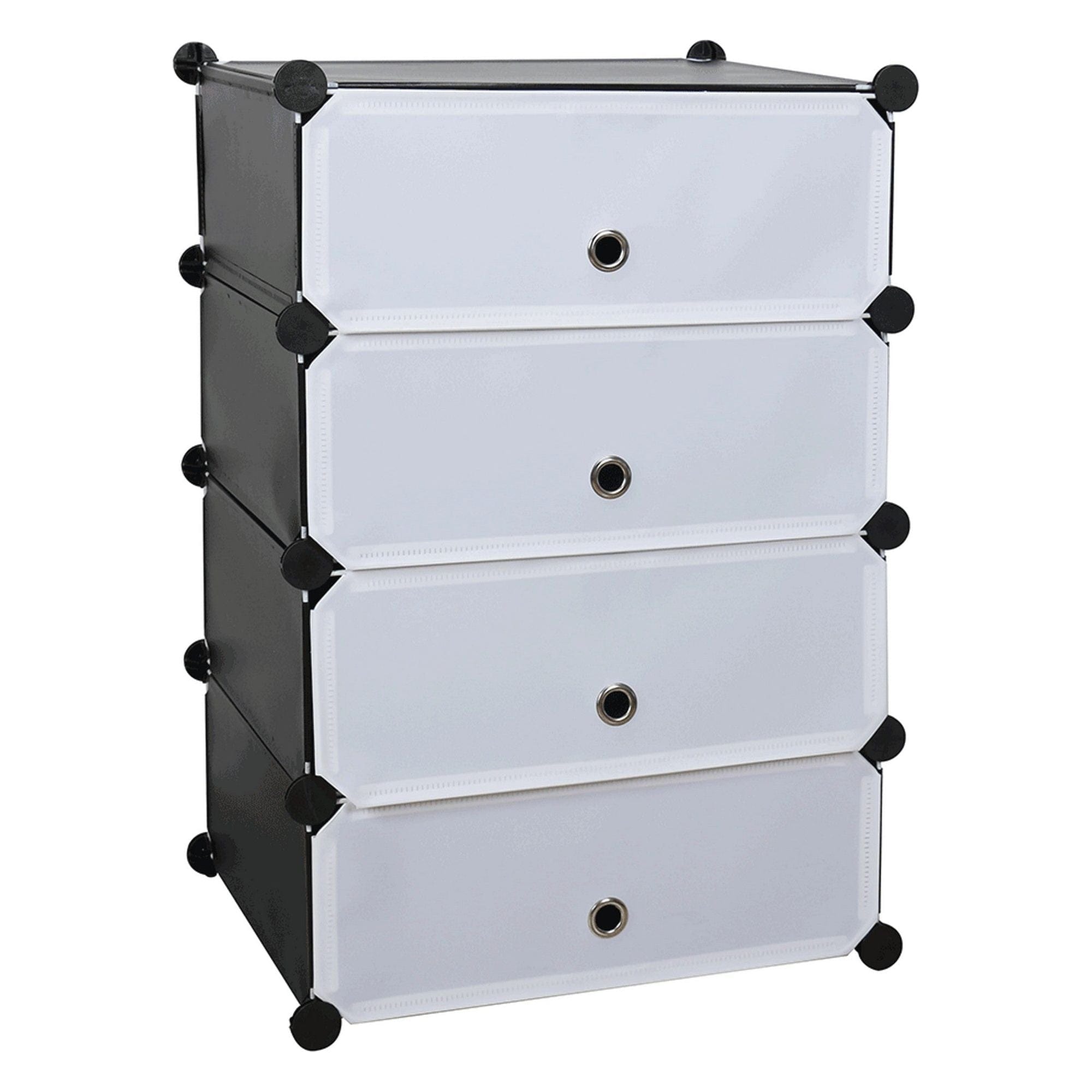 Pantofar PORET, negru/alb, plastic/metal, 49x37x76 cm