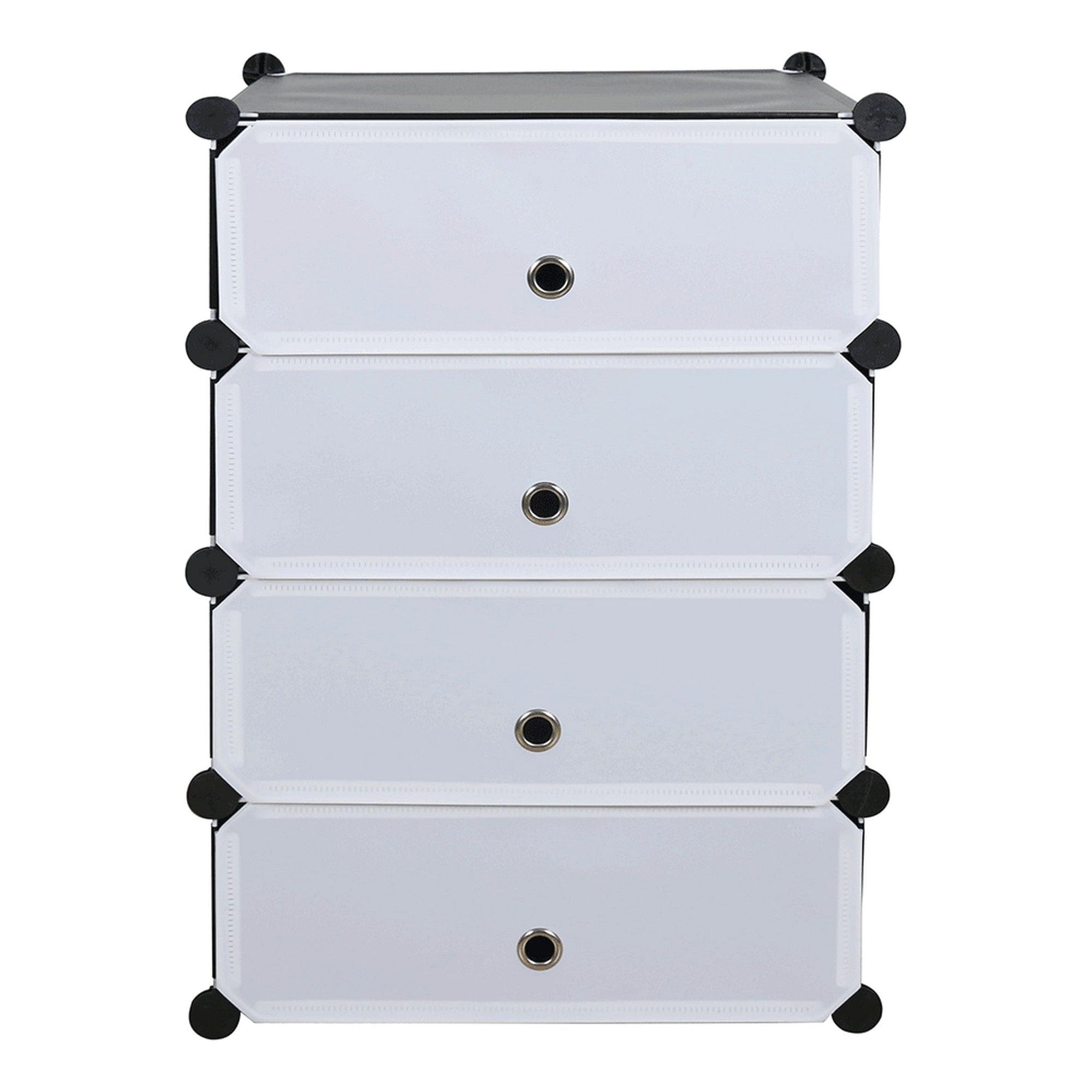 Pantofar PORET, negru/alb, plastic/metal, 49x37x76 cm