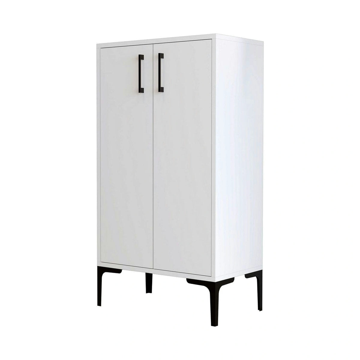 Pantofar PRAG, alb, PAL melaminat, 60x35x111 cm