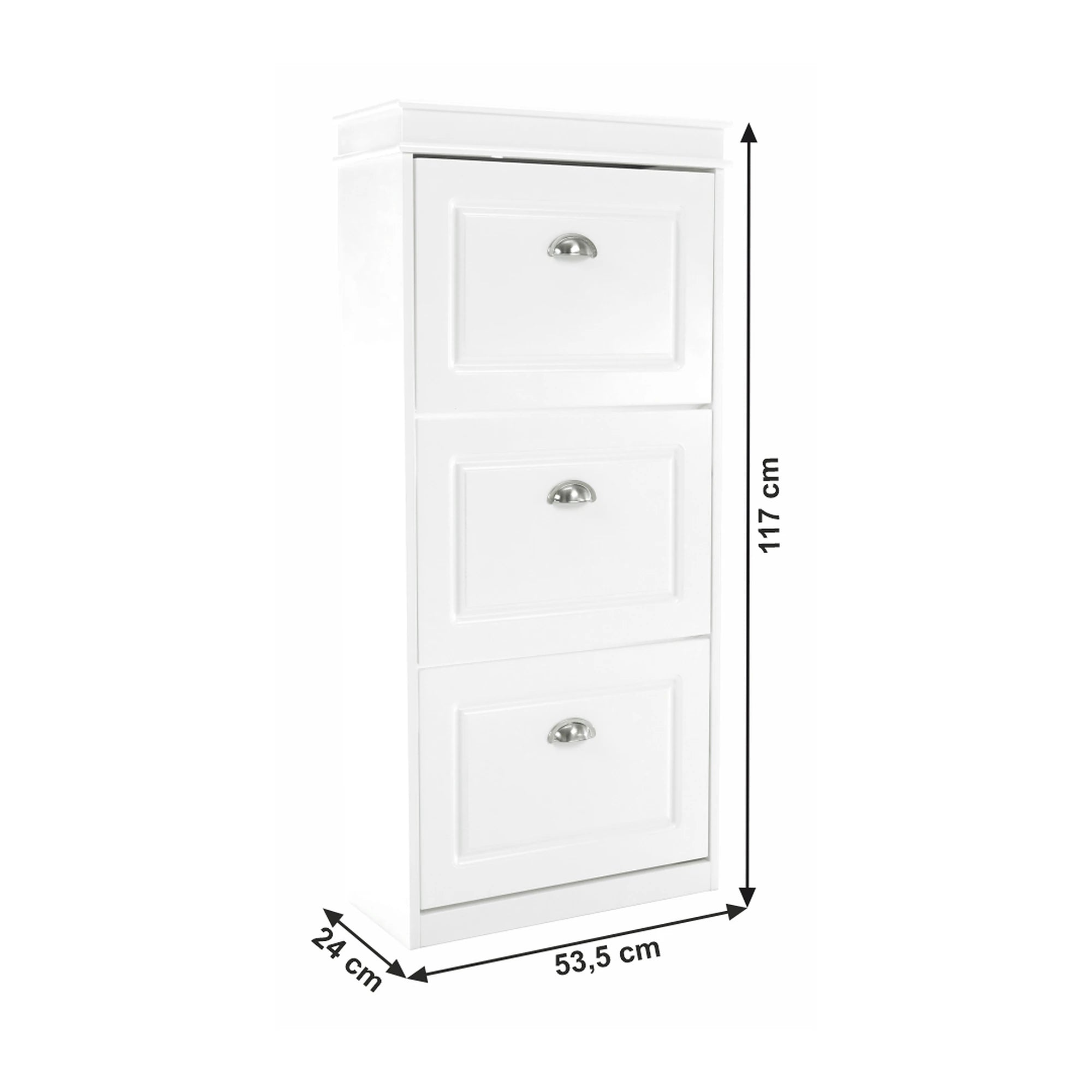 Pantofar SEBER TYP 2, alb, PAL, 54x24x117 cm