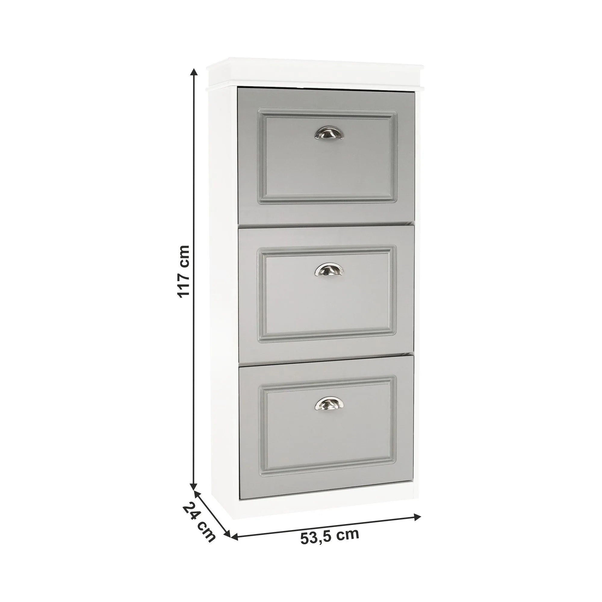 Pantofar SEBER TYP 2, gri/alb, PAL, 53.5x24x117 cm