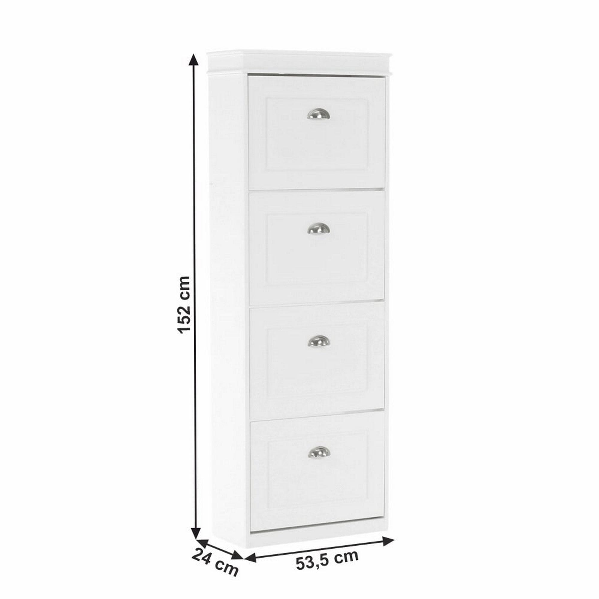 Pantofar SEBER TYP 3, alb, PAL, 54x24x152 cm