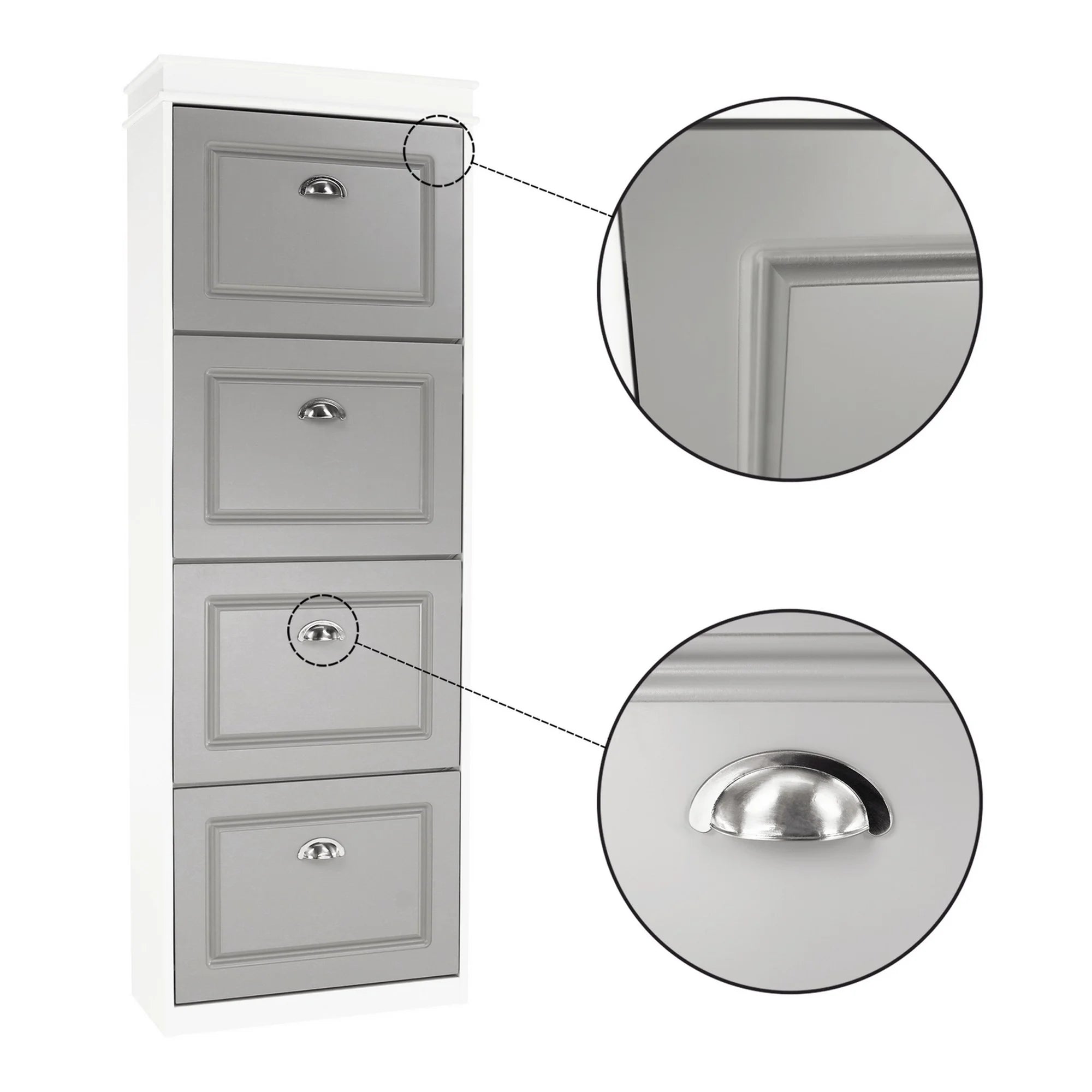 Pantofar SEBER TYP 3, gri/alb, PAL, 54x24x152 cm