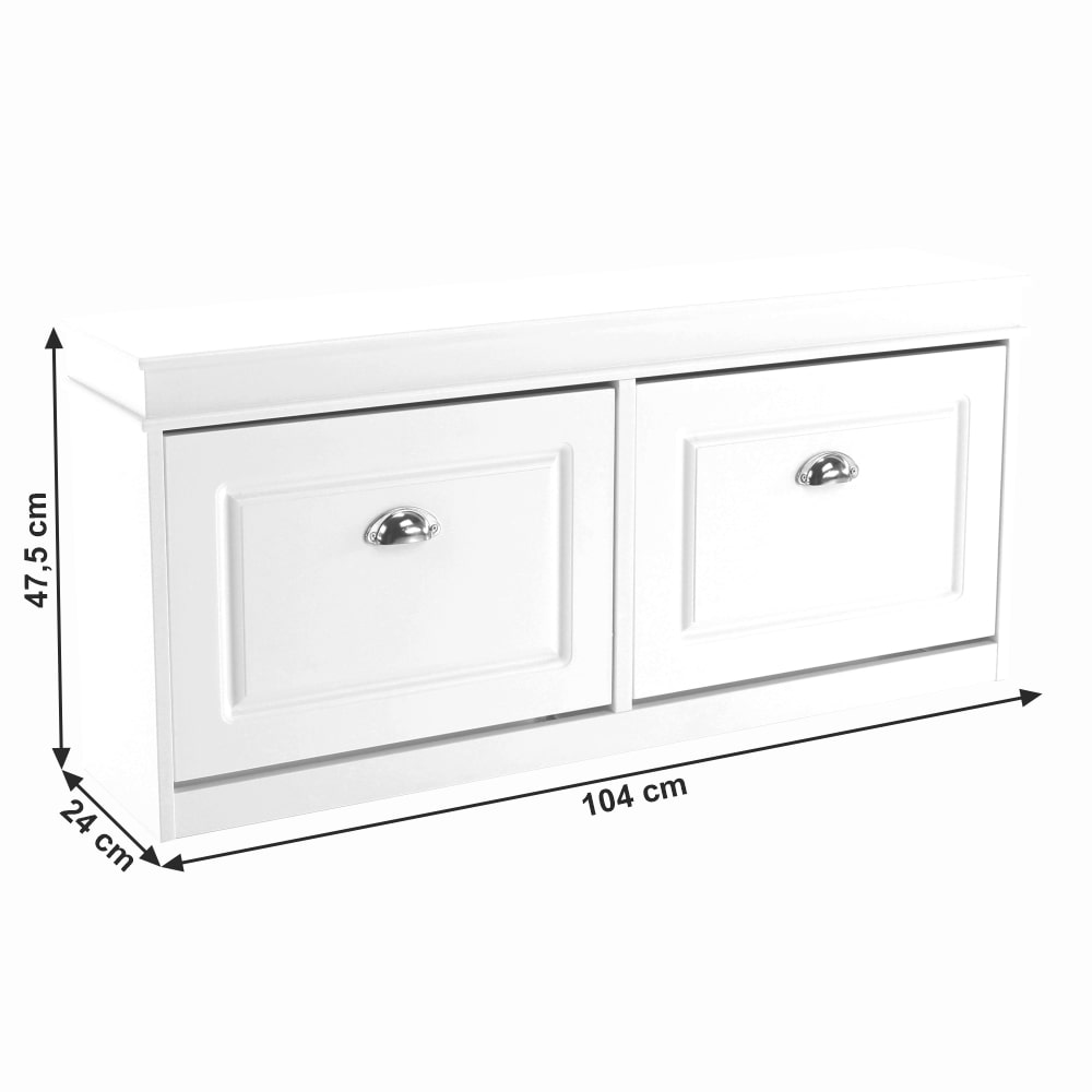 Pantofar SEBER TYP 4, alb, PAL, 104x24x48 cm