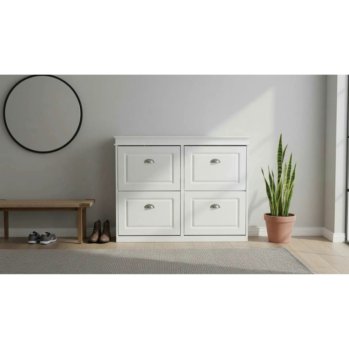 Pantofar SEBER TYP 5, alb, PAL, 105x24x82.5 cm
