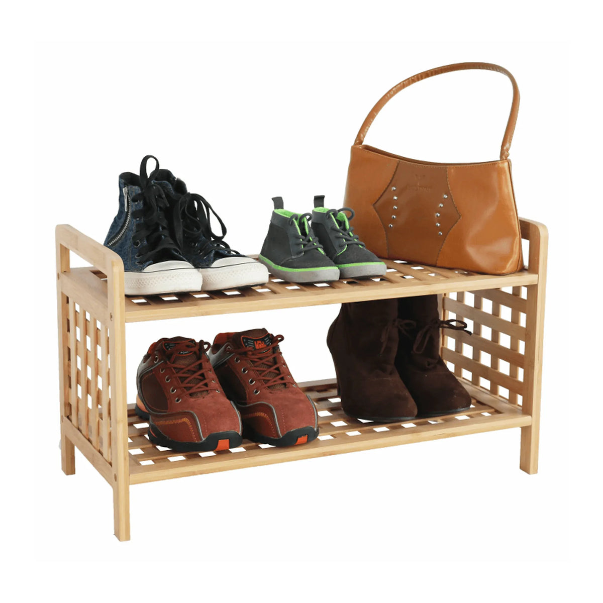 Pantofar SOVETO TYP 1, bambus natural, lemn bambus lacuit, 60x28x35 cm