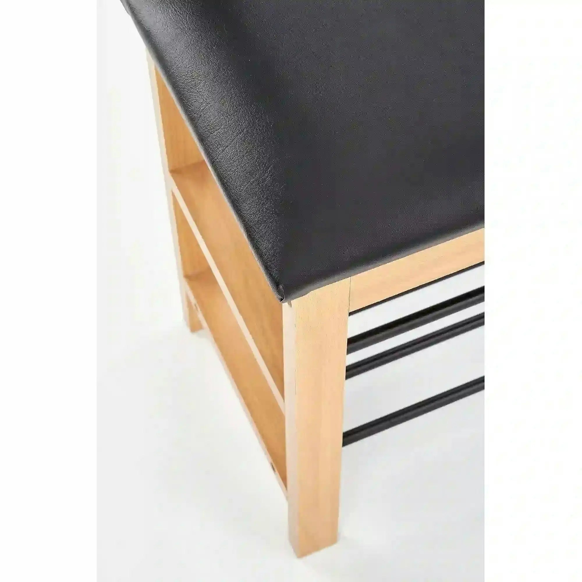 Pantofar ST11, negru/stejar, 81x31x48 cm