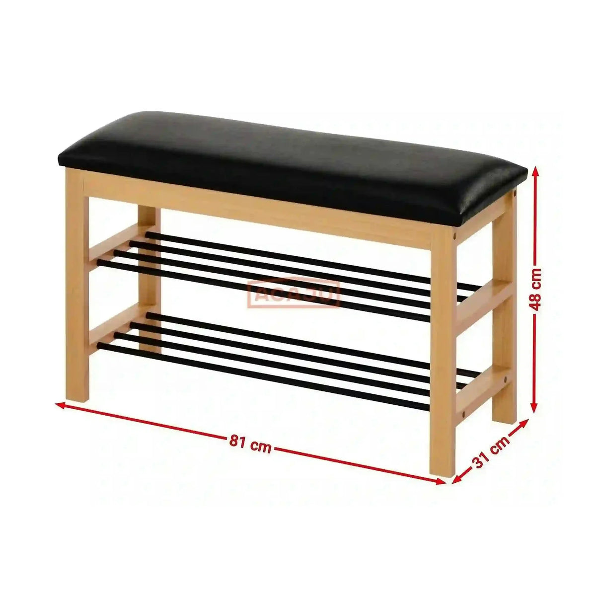 Pantofar ST11, negru/stejar, 81x31x48 cm