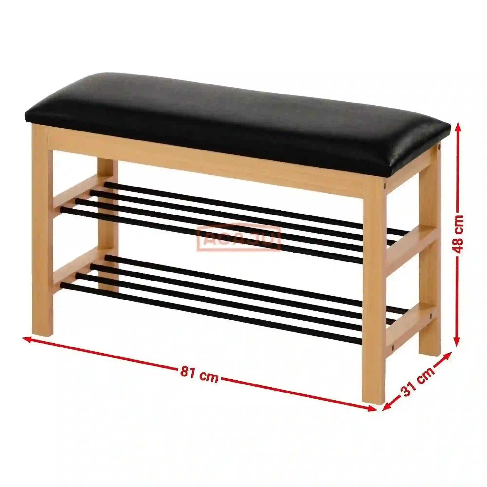 Pantofar ST11, negru/stejar, 81x31x48 cm
