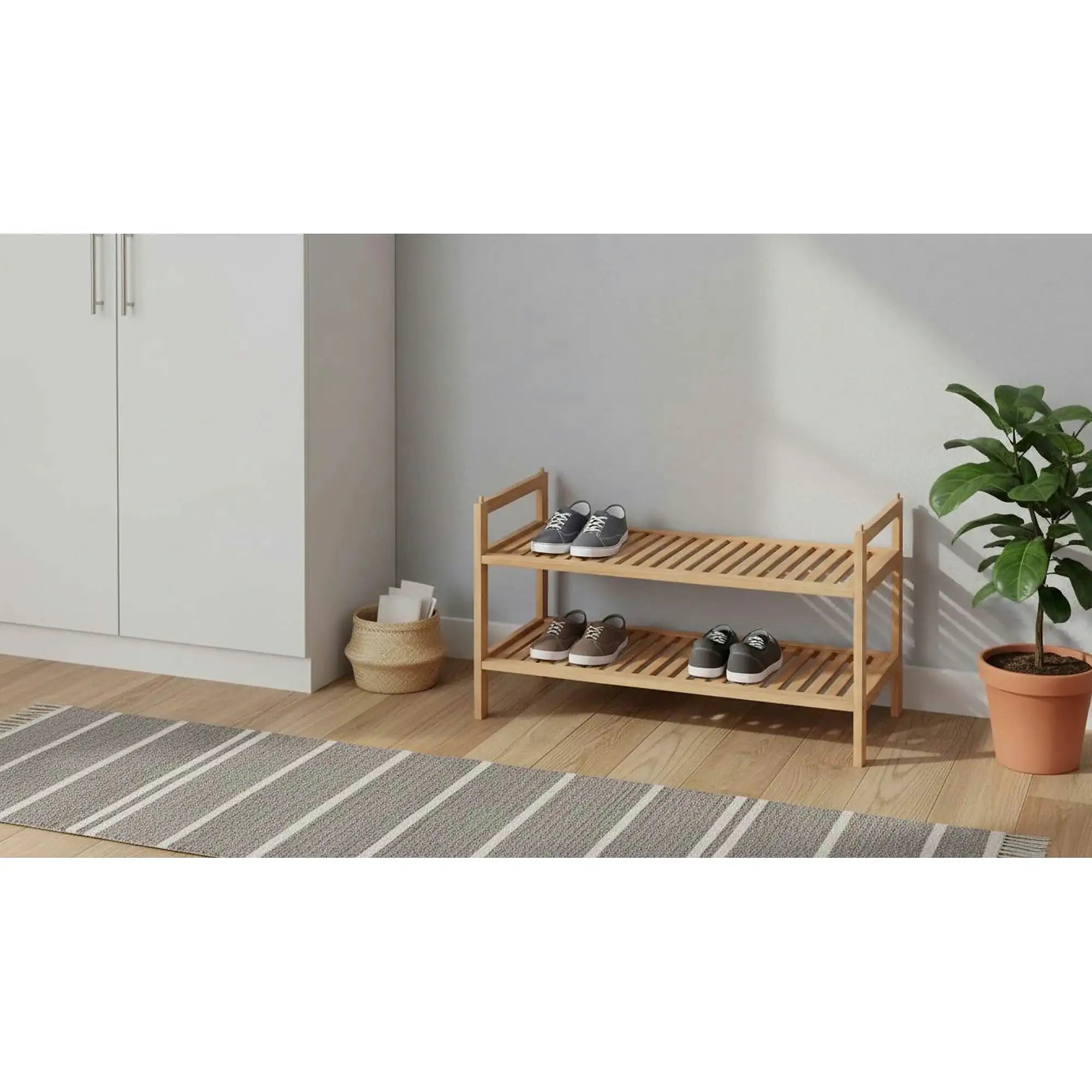Pantofar ST9, stejar natural, lemn, 69x26x41 cm