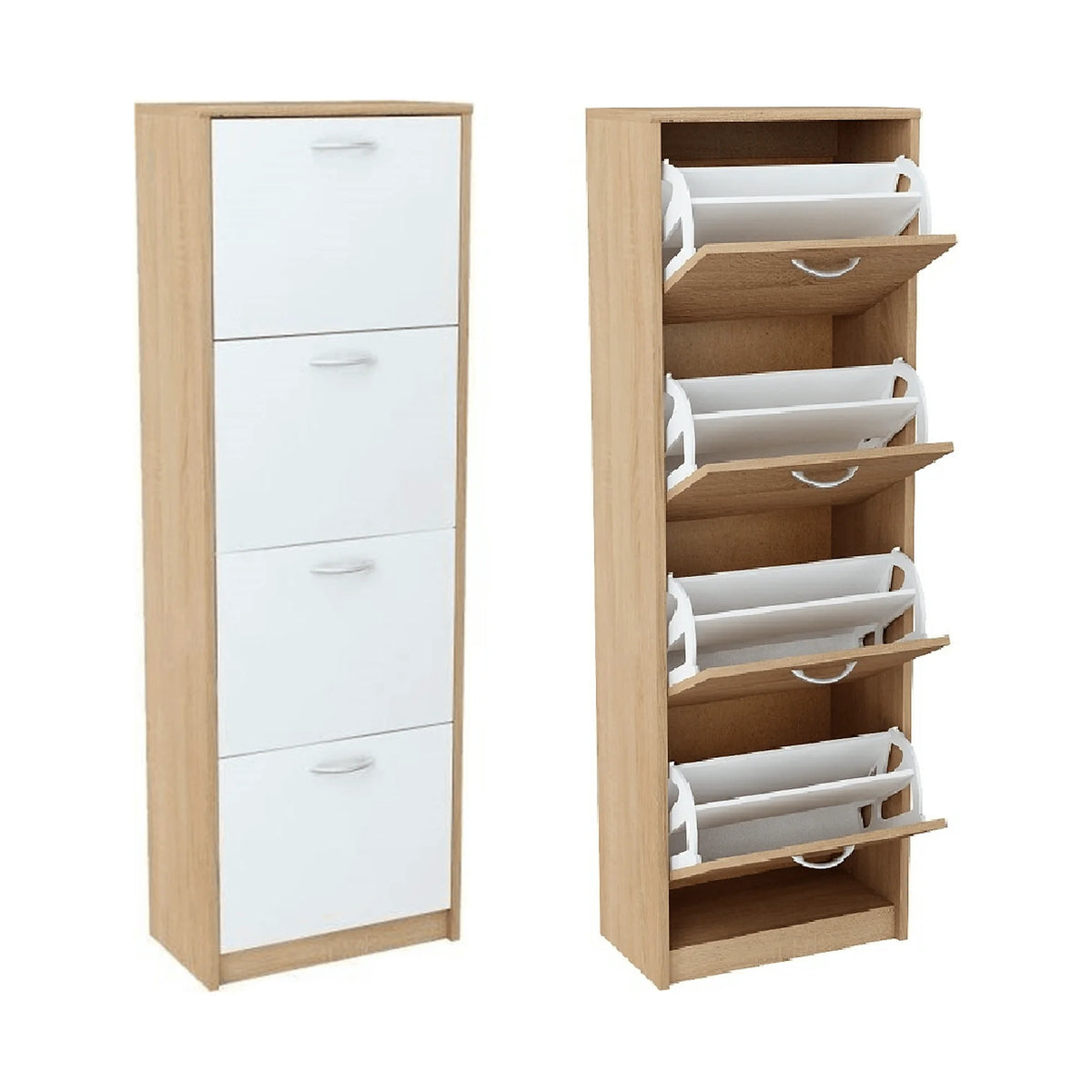 Pantofar VIVAT NEW TYP 3, alb/stejar sonoma, PAL melaminat,  50x28x152 cm