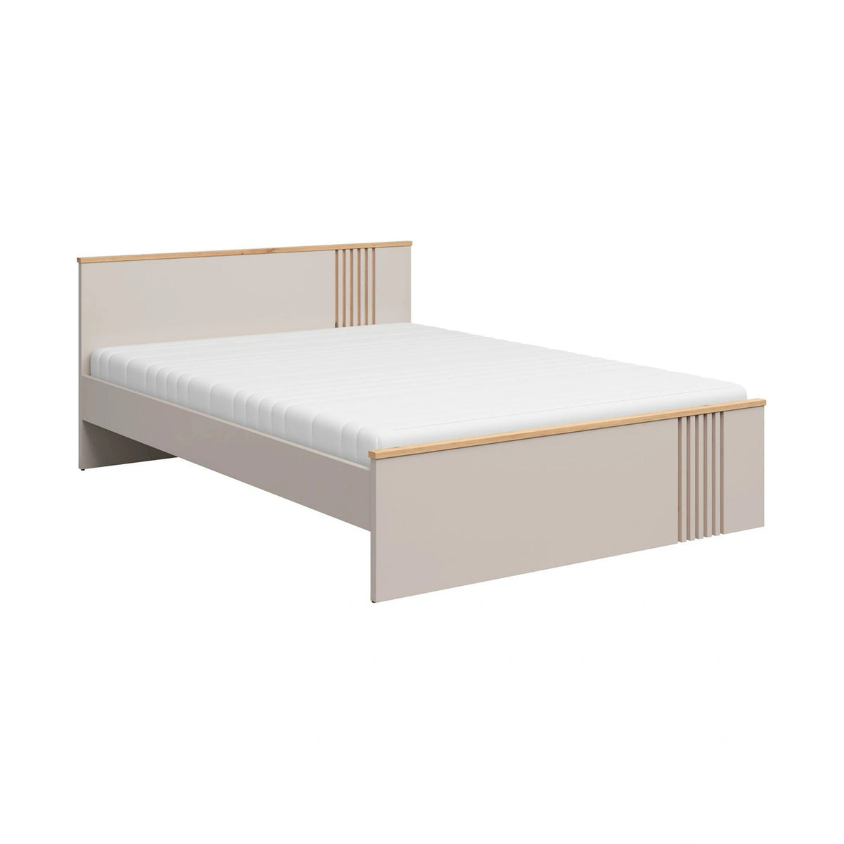 Pat 160 cm BREVAS, stejar artisan/casmir, PAL, cu somiera
